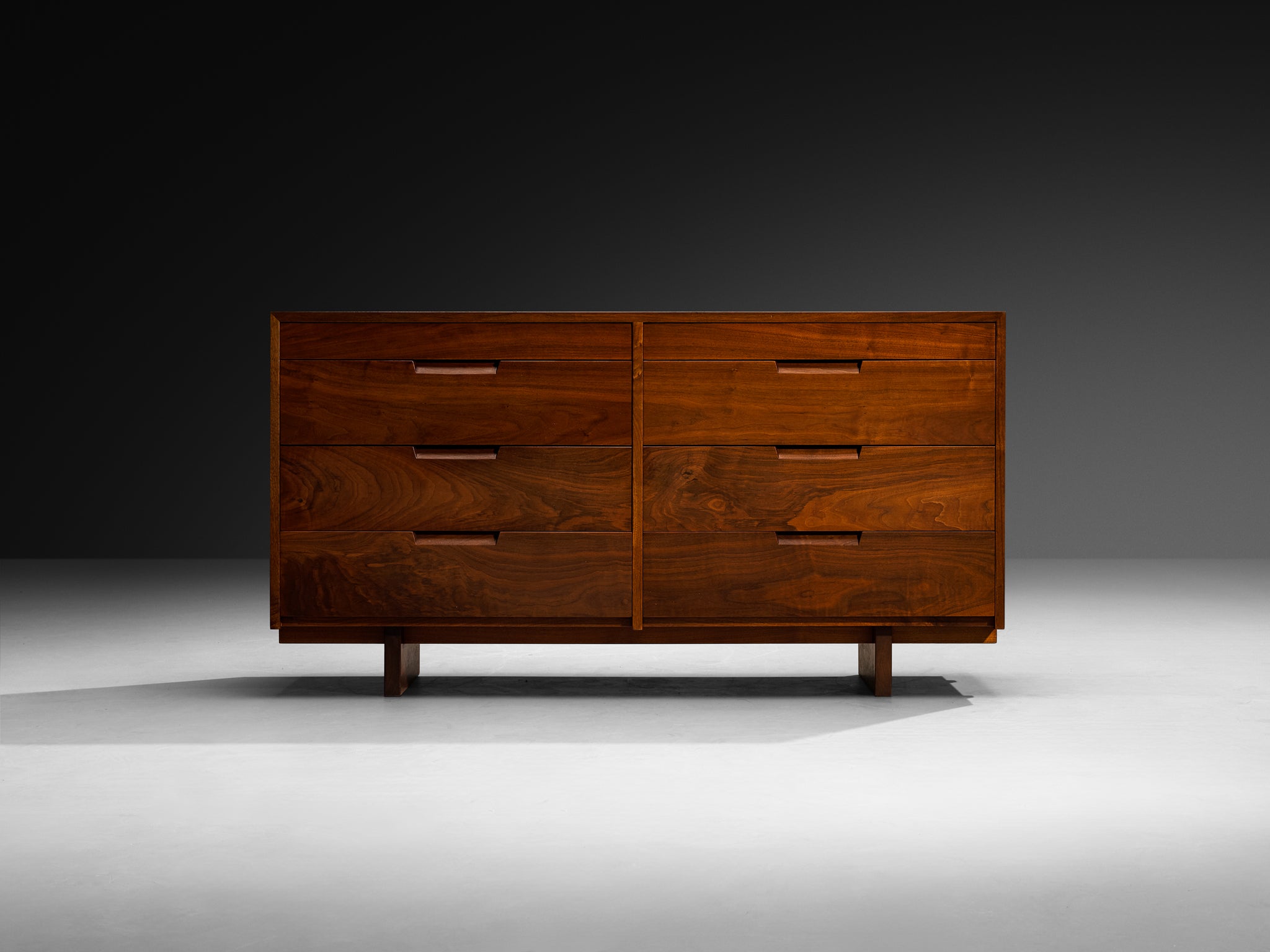 George Nakashima for George Nakashima Studio Double Chest of Drawers in Walnut Case pieces and storage cabinets Morentz