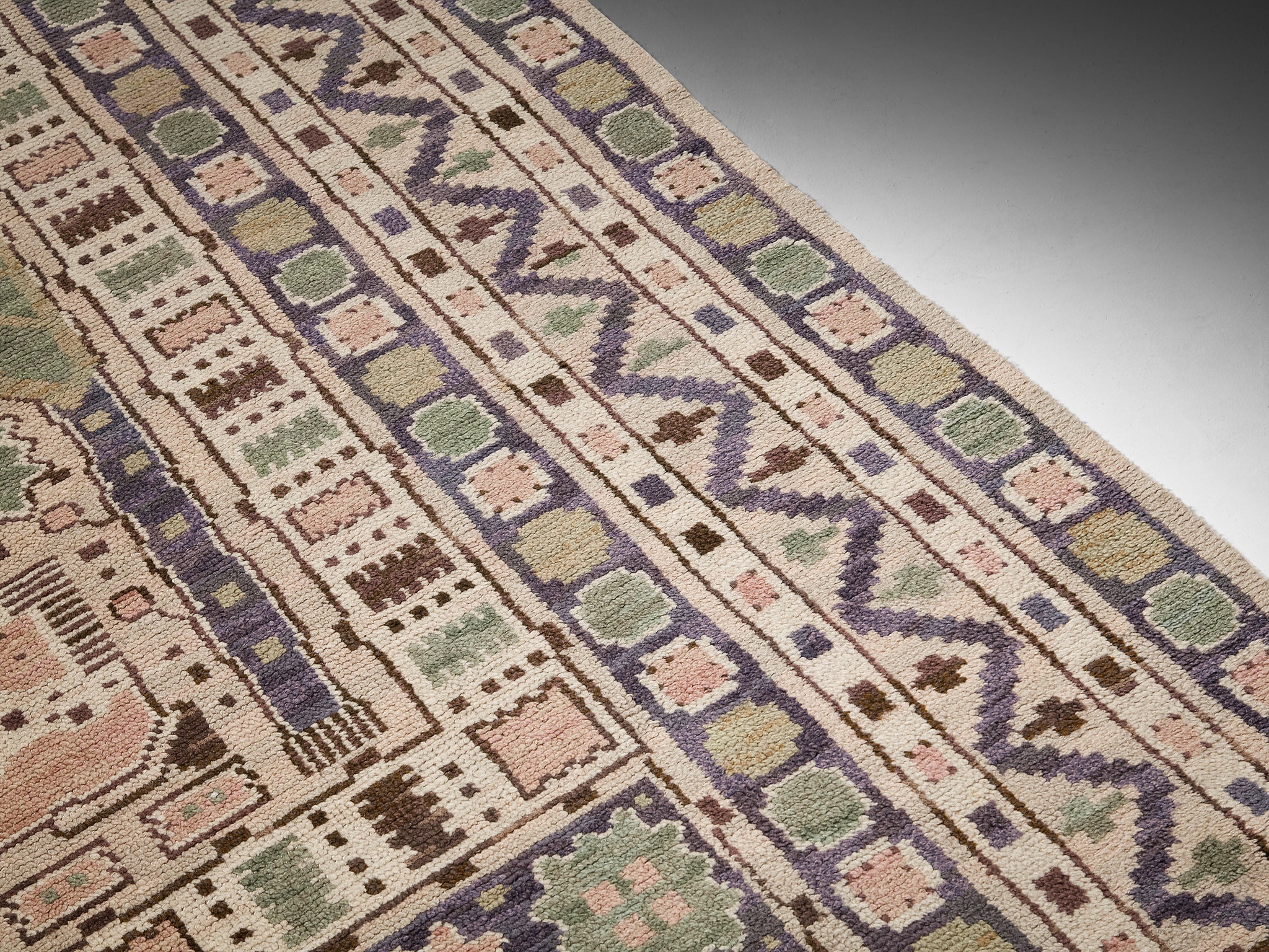 Märta Måås-Fjetterström Rare and Large 'Hästhagen' Carpet in Wool 522cm/205.51in. Rugs and Carpets Morentz