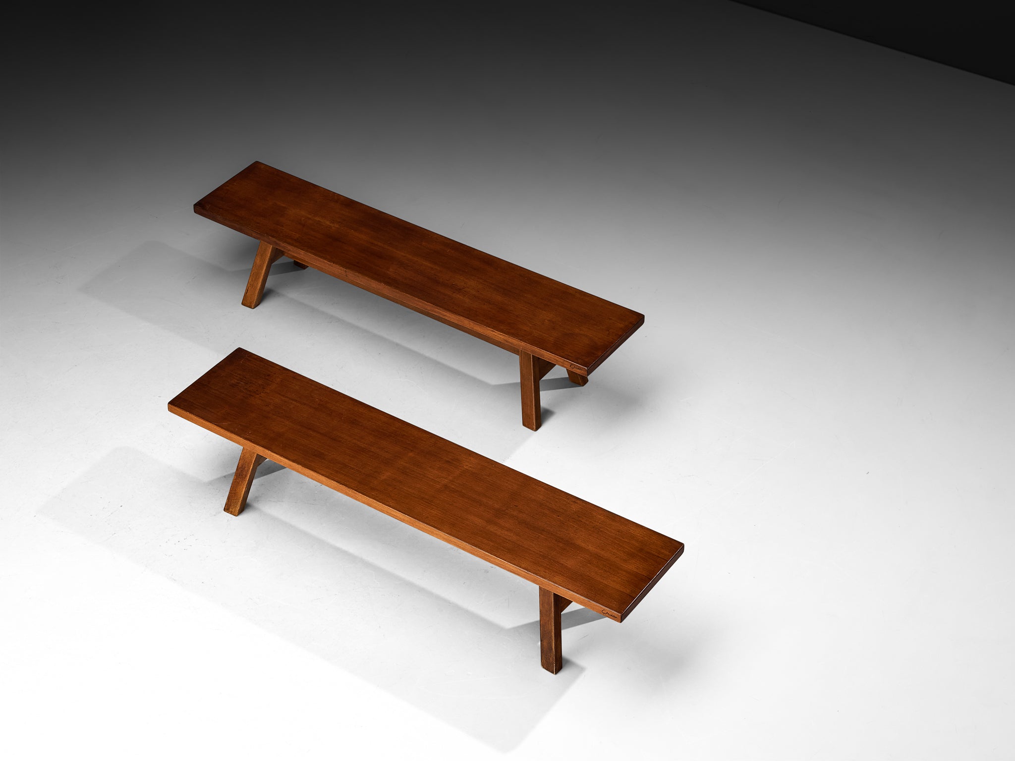 Giovanni Michelucci for Poltronova Pair of 'Torbecchia' Benches in Walnut
