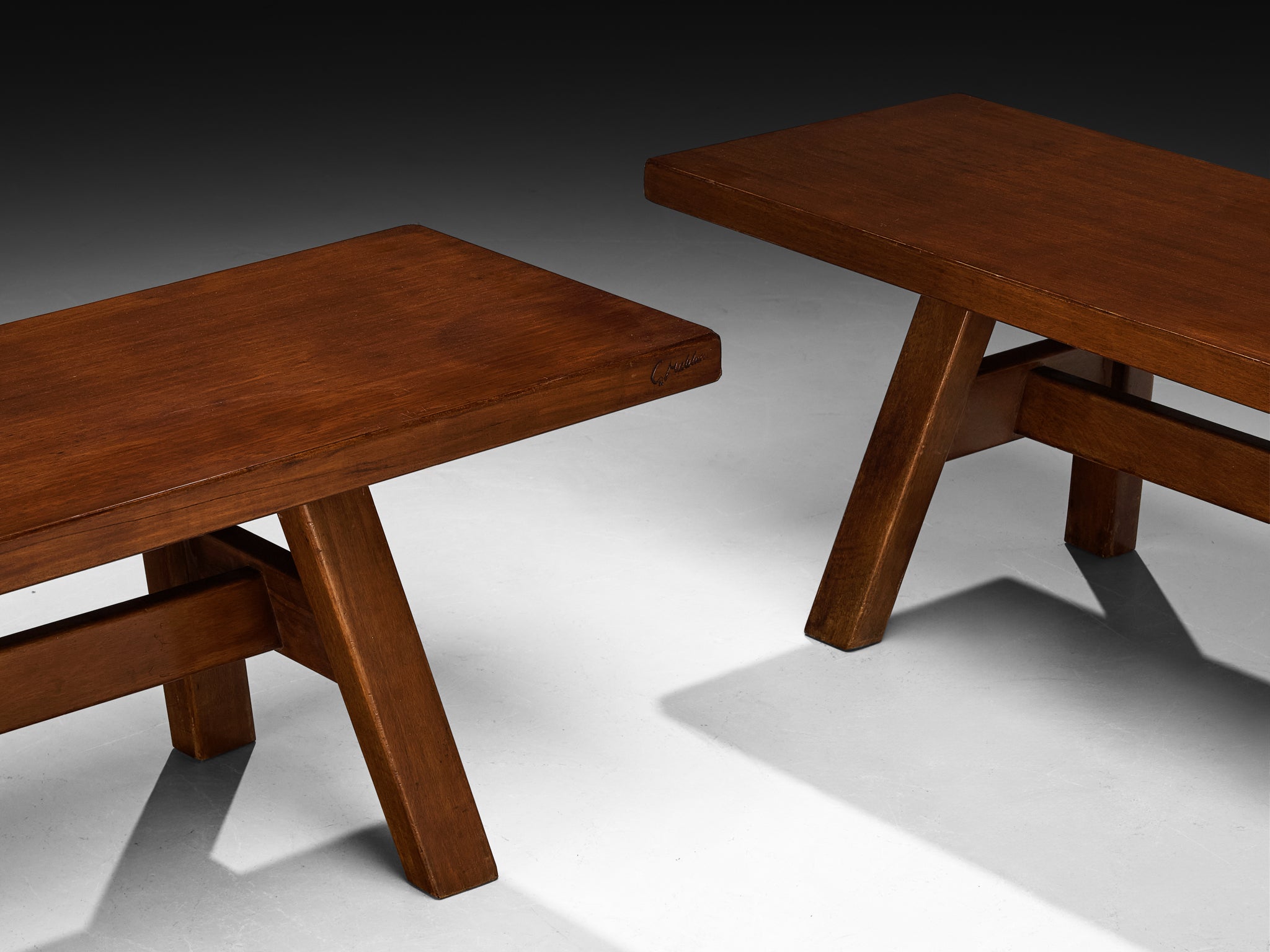 Giovanni Michelucci 'Torbecchia' Benches in Walnut Seating Morentz