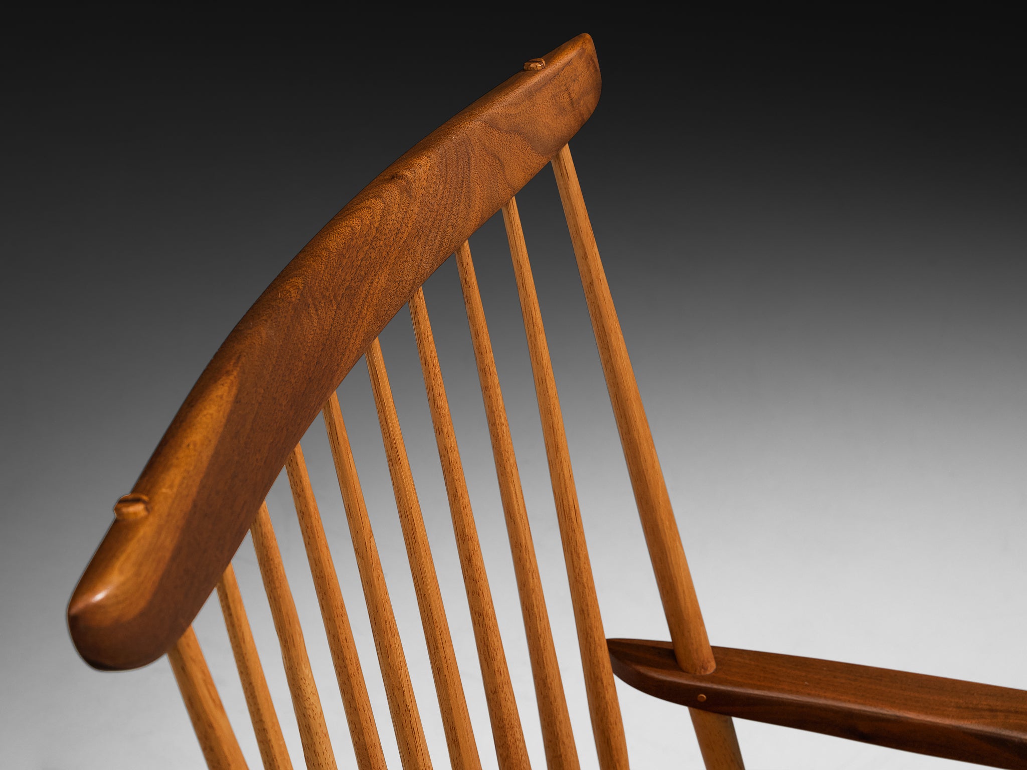 George Nakashima 'New' Armchair in Walnut and Hickory Seating Morentz