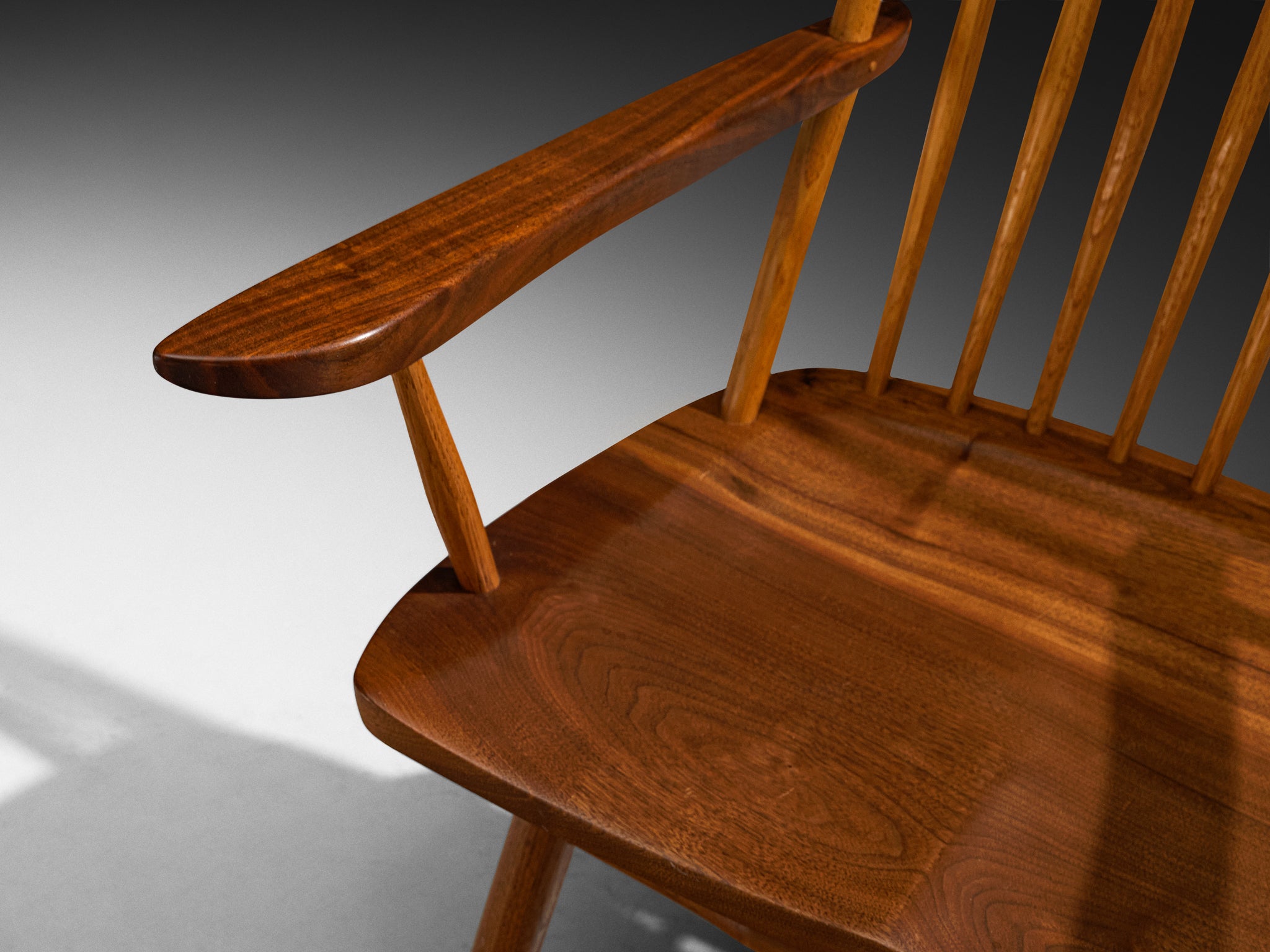 George Nakashima 'New' Armchair in Walnut and Hickory Seating Morentz