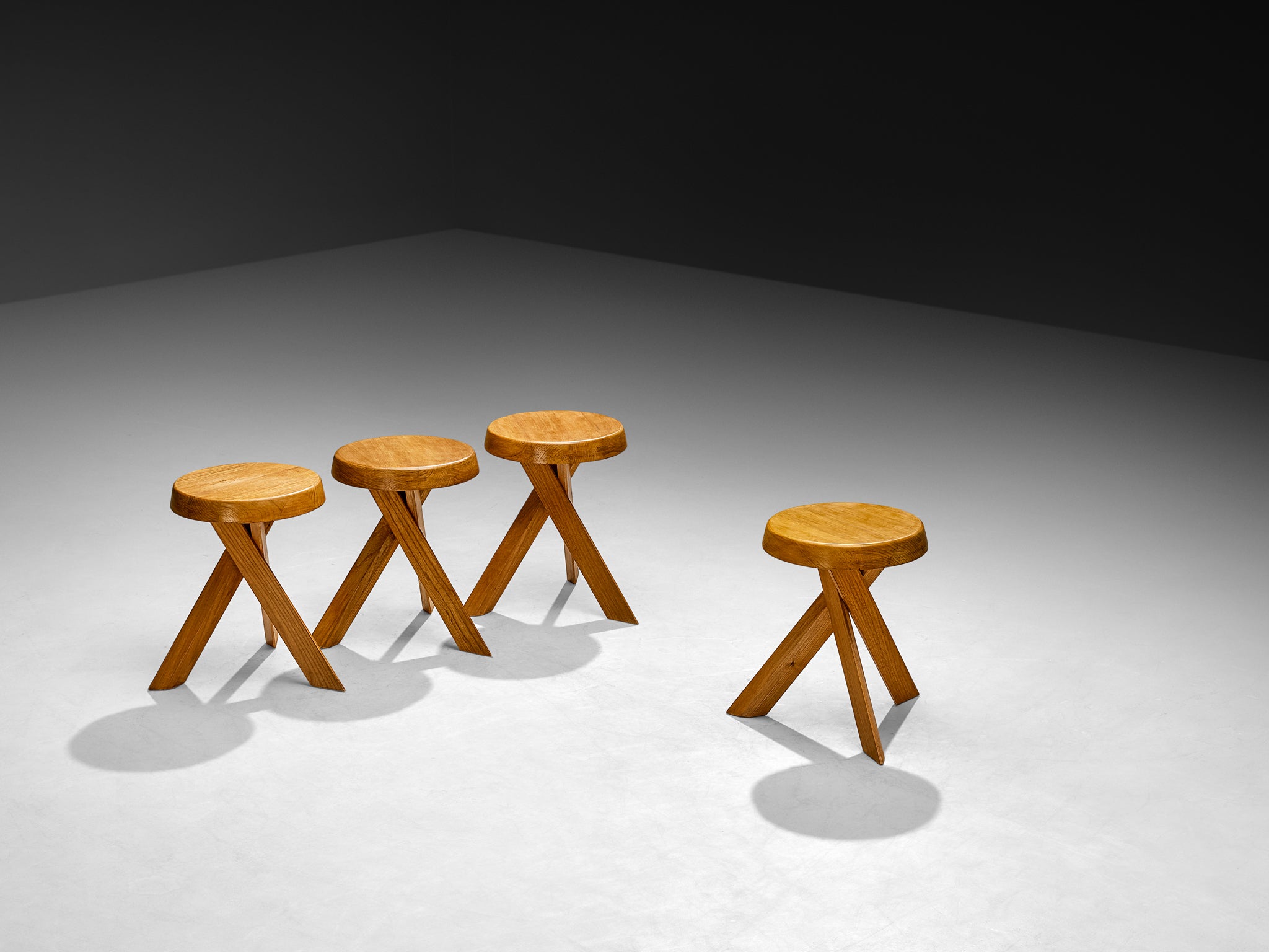 Pierre Chapo Stools 'S13A' in Solid Elm Seating Morentz