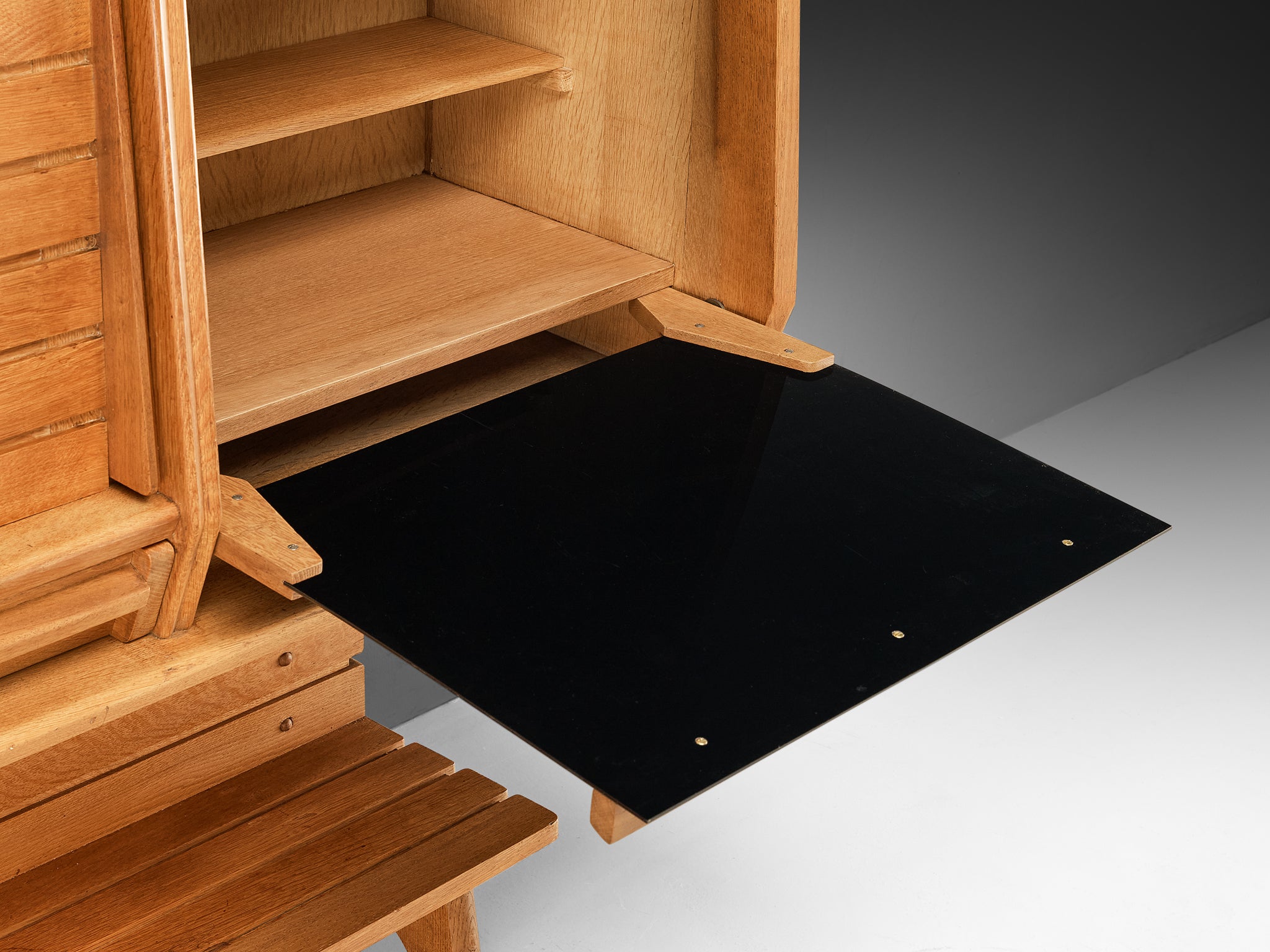 Guillerme & Chambron Sideboard in Oak, Glass and Ceramic Case pieces and storage cabinets Morentz