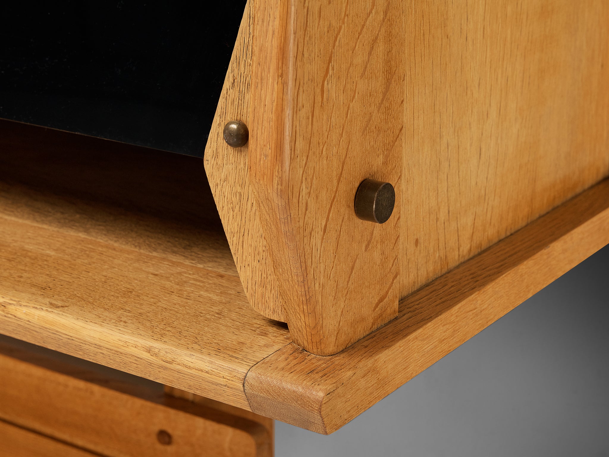 Guillerme & Chambron Sideboard in Oak, Glass and Ceramic Case pieces and storage cabinets Morentz