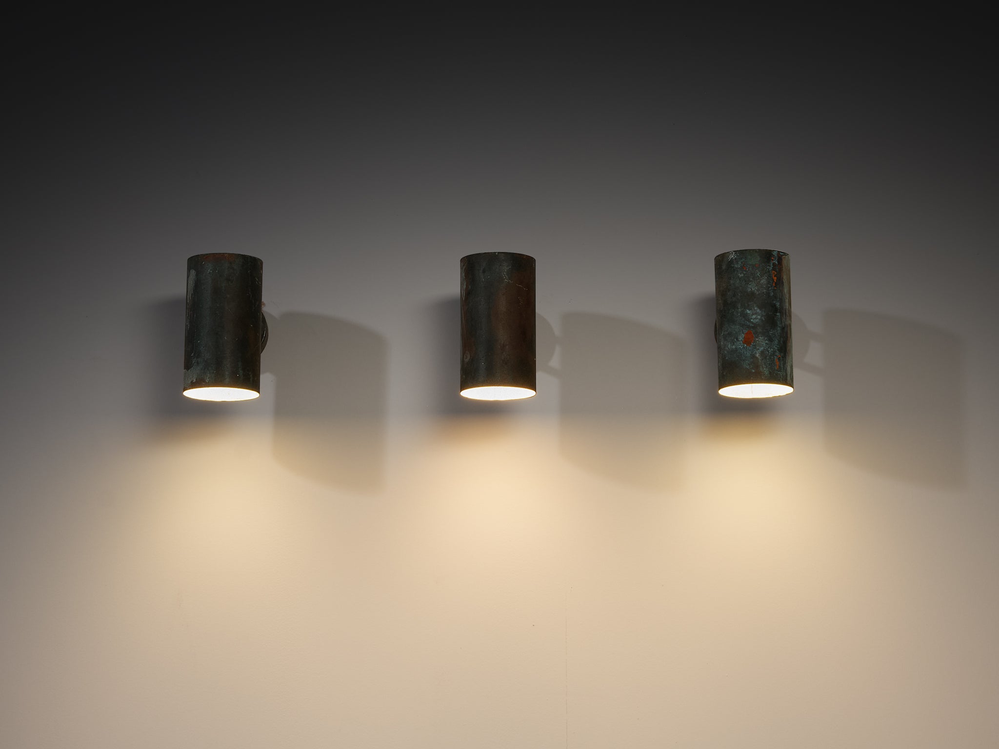 Hans-Agne Jakobsson ‘Rulle’ Wall Lights in Patinated Copper Lighting Morentz
