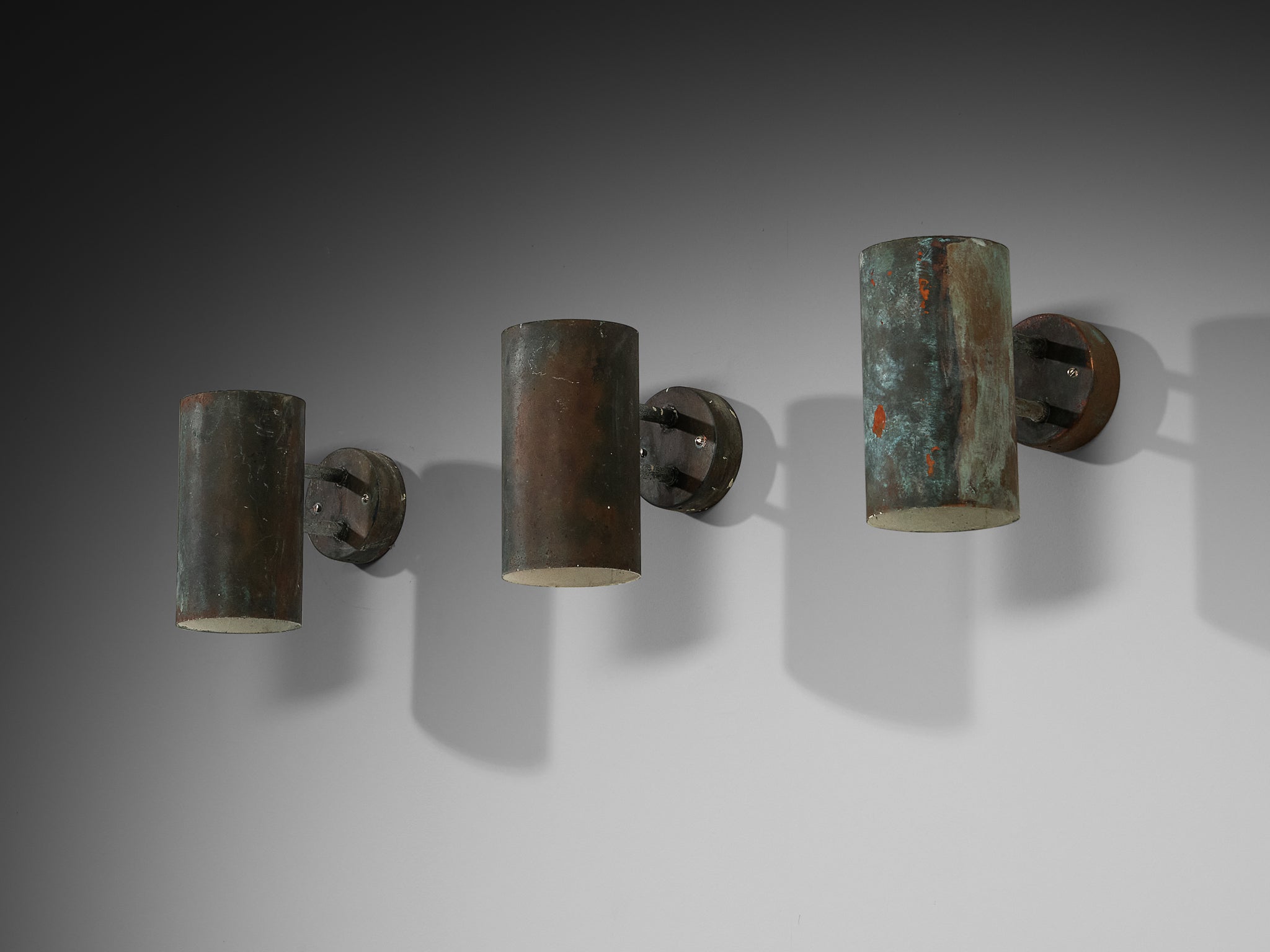 Hans-Agne Jakobsson ‘Rulle’ Wall Lights in Patinated Copper Lighting Morentz