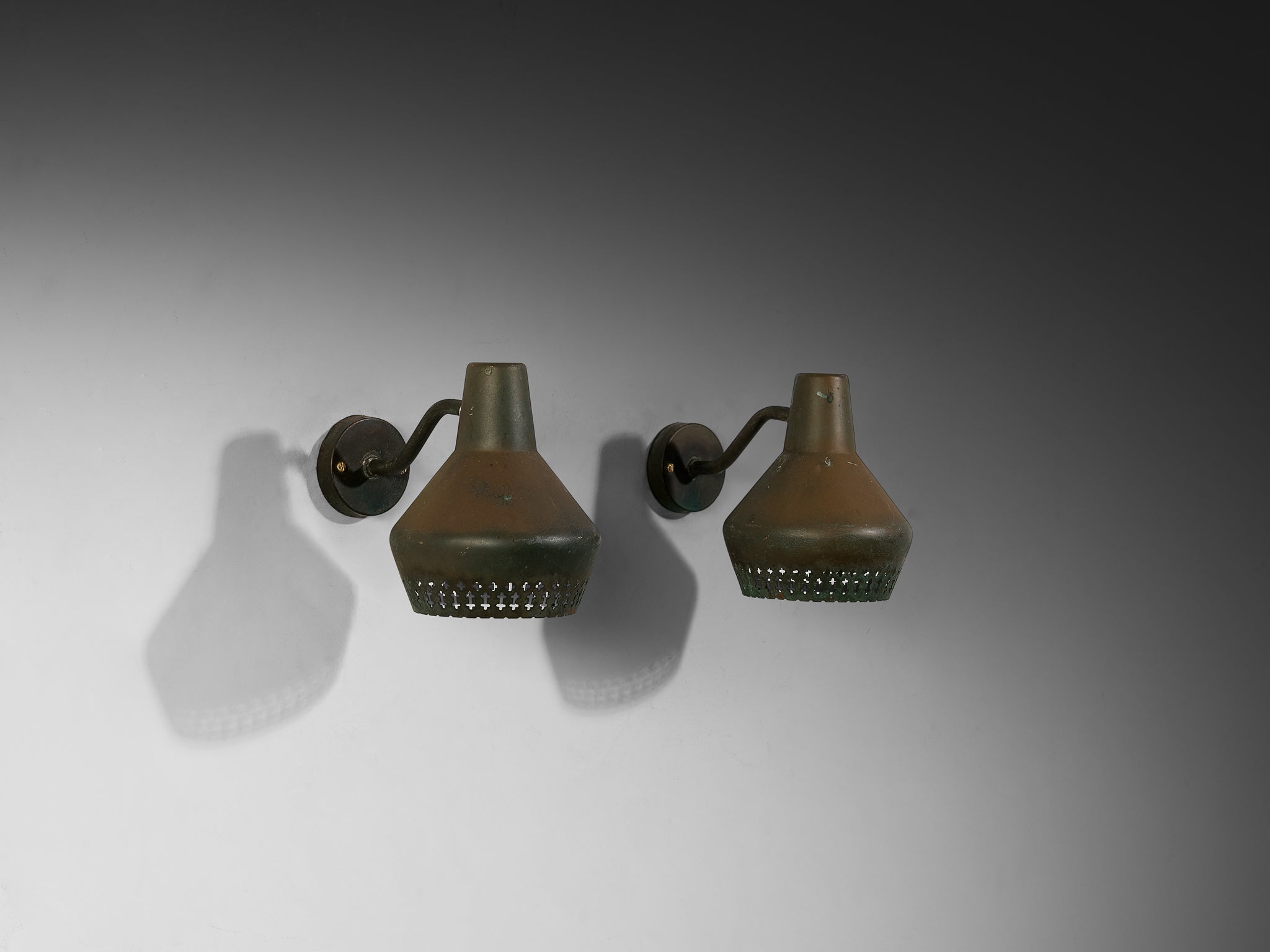 Hans Bergström for Ateljé Lyktan Wall Lights in Copper Lighting Morentz