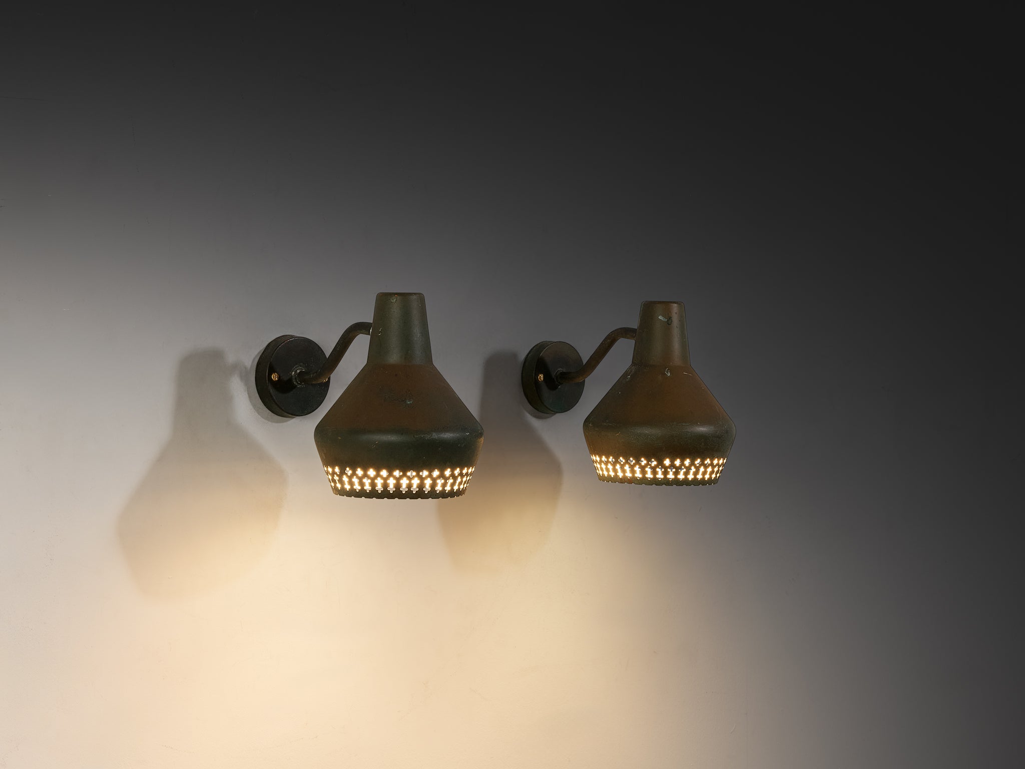 Hans Bergström for Ateljé Lyktan Wall Lights in Copper Lighting Morentz