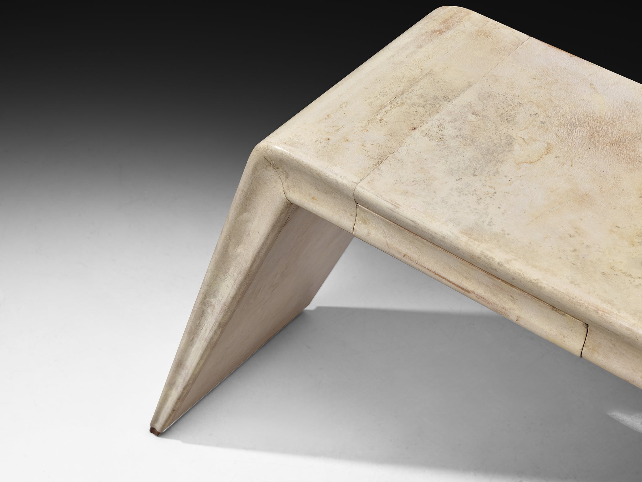 Valzania Italian Art Deco Console Table in Parchment