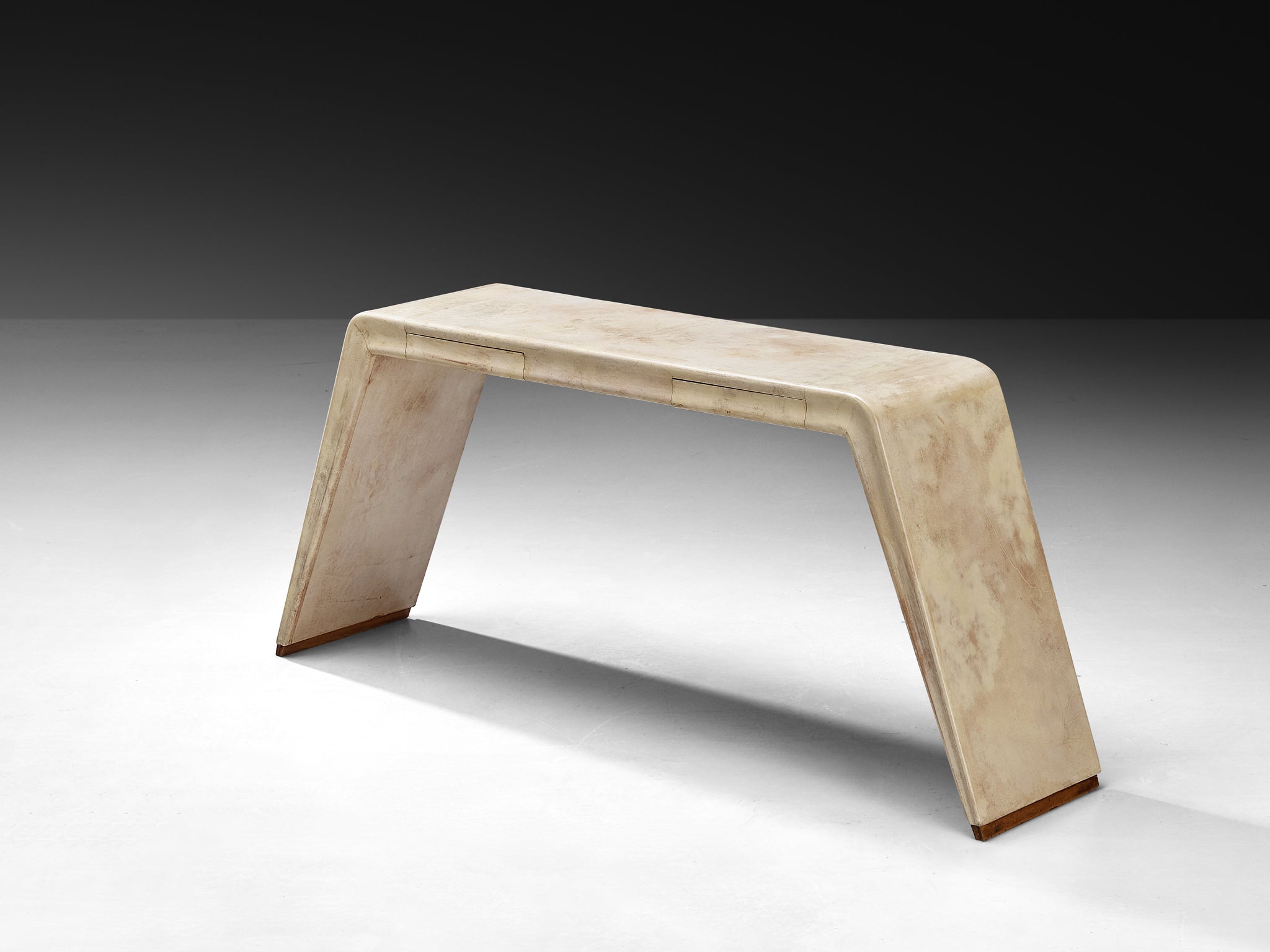 Valzania Italian Art Deco Console Table in Parchment