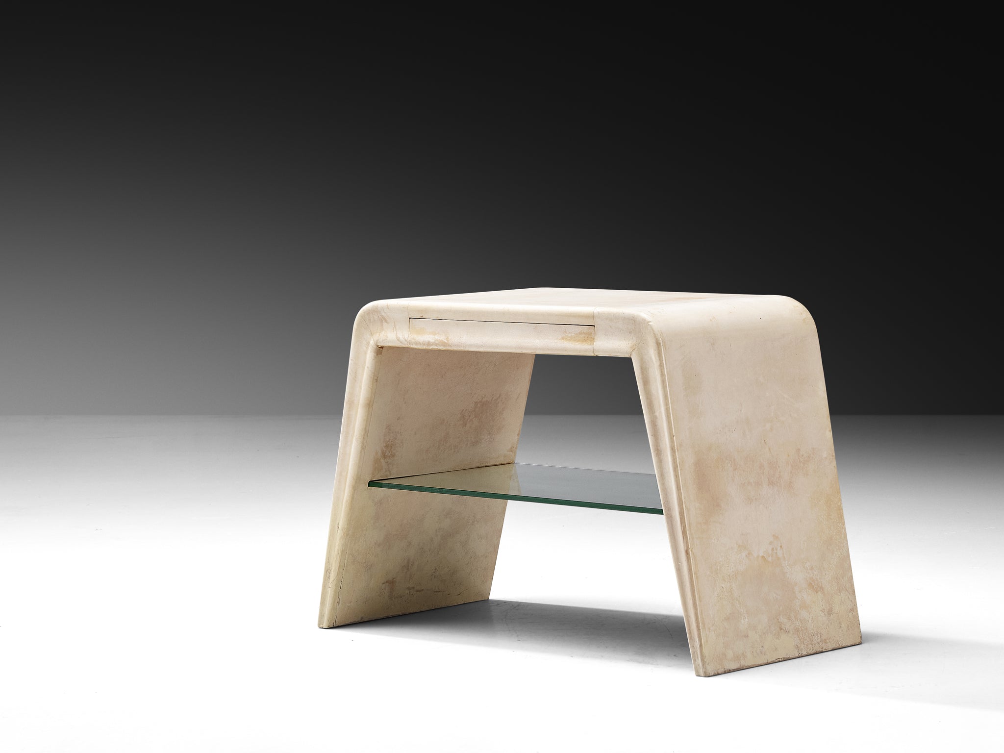 Valzania Italian Art Deco Bed or Side Tables in Parchment Tables Morentz