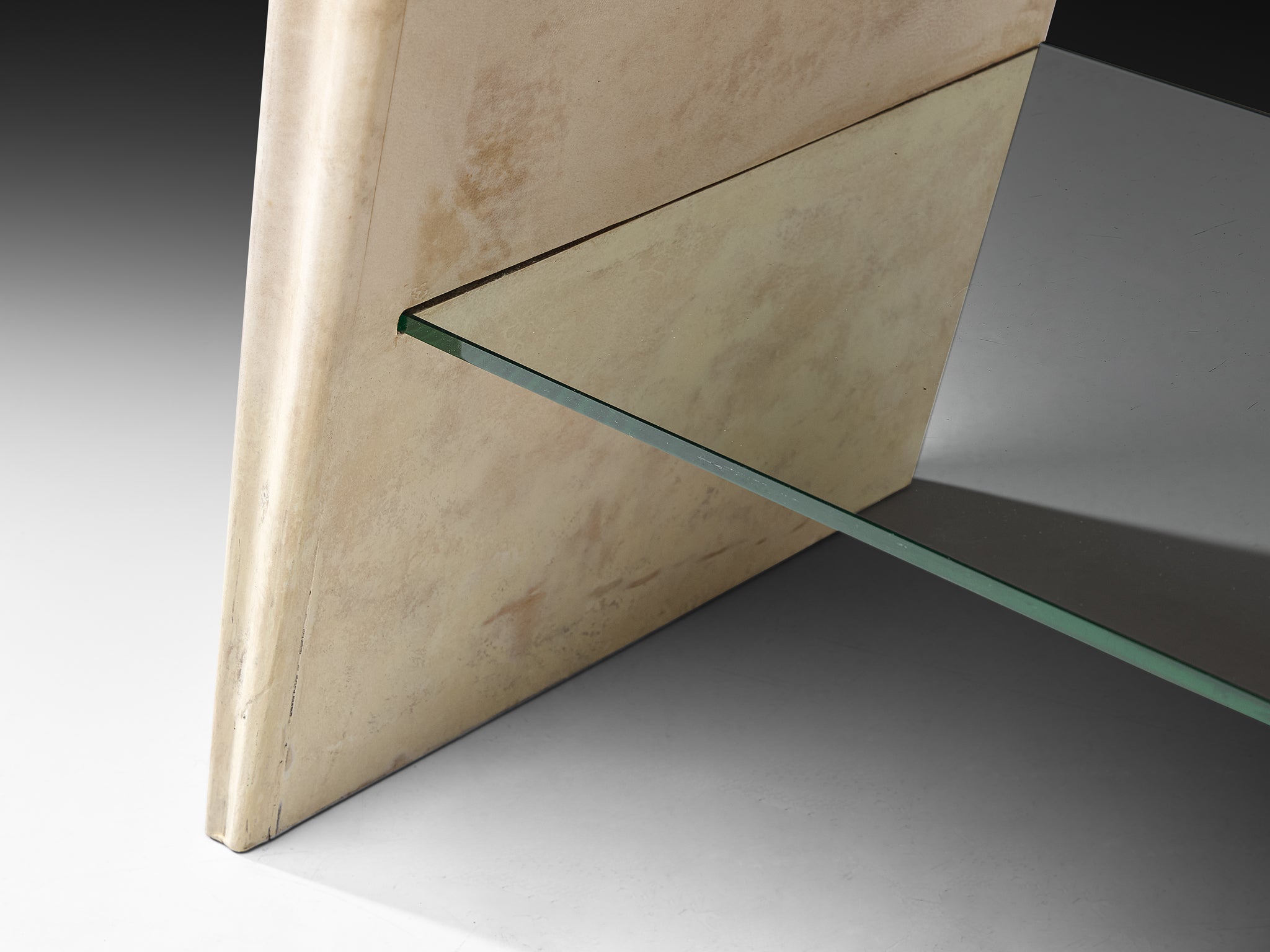 Valzania Italian Art Deco Bed or Side Tables in Parchment Tables Morentz