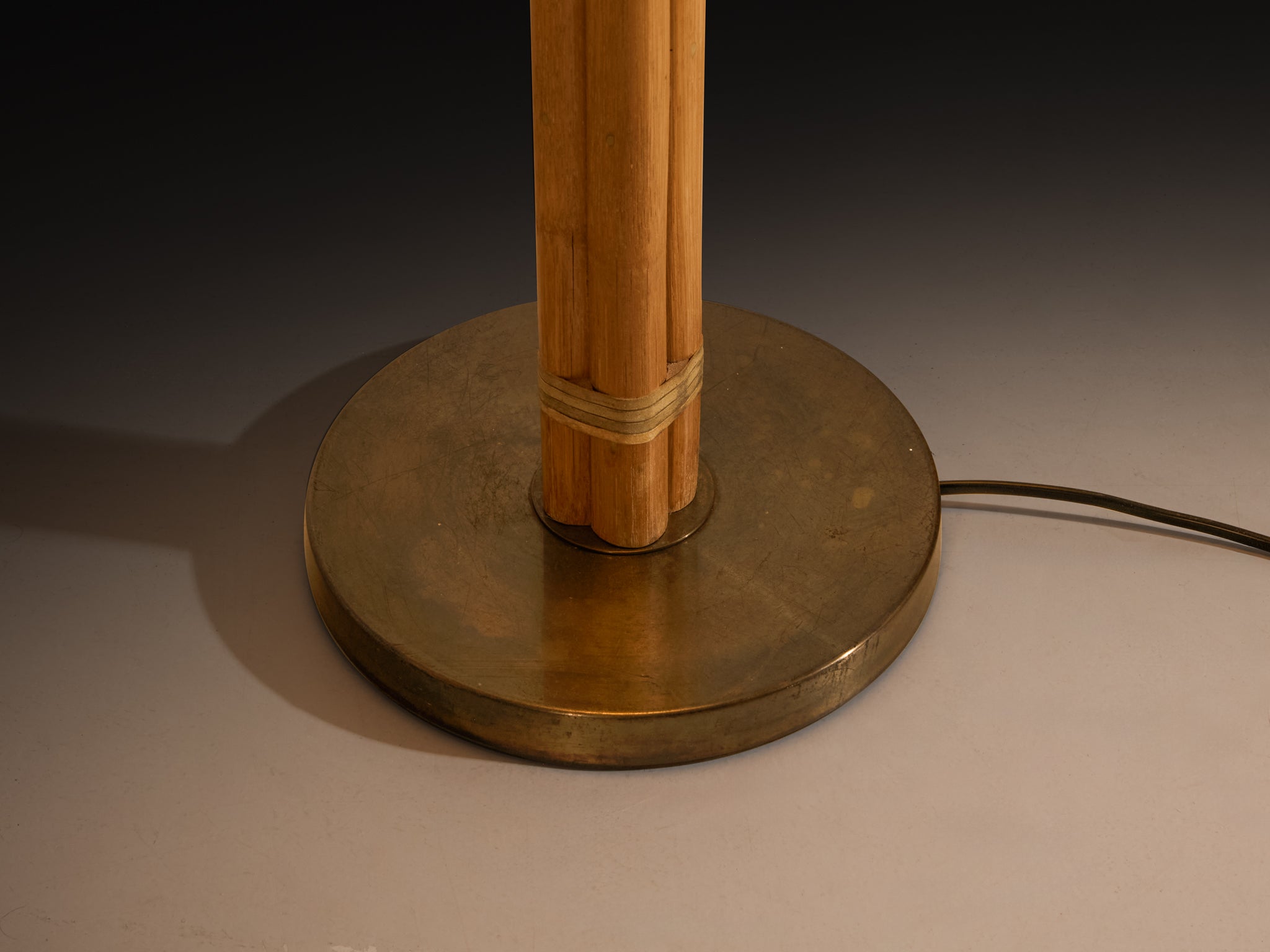 Pair of Bergboms 'G 105' Floor Lamps in Bamboo Cane and Brass Lighting Morentz