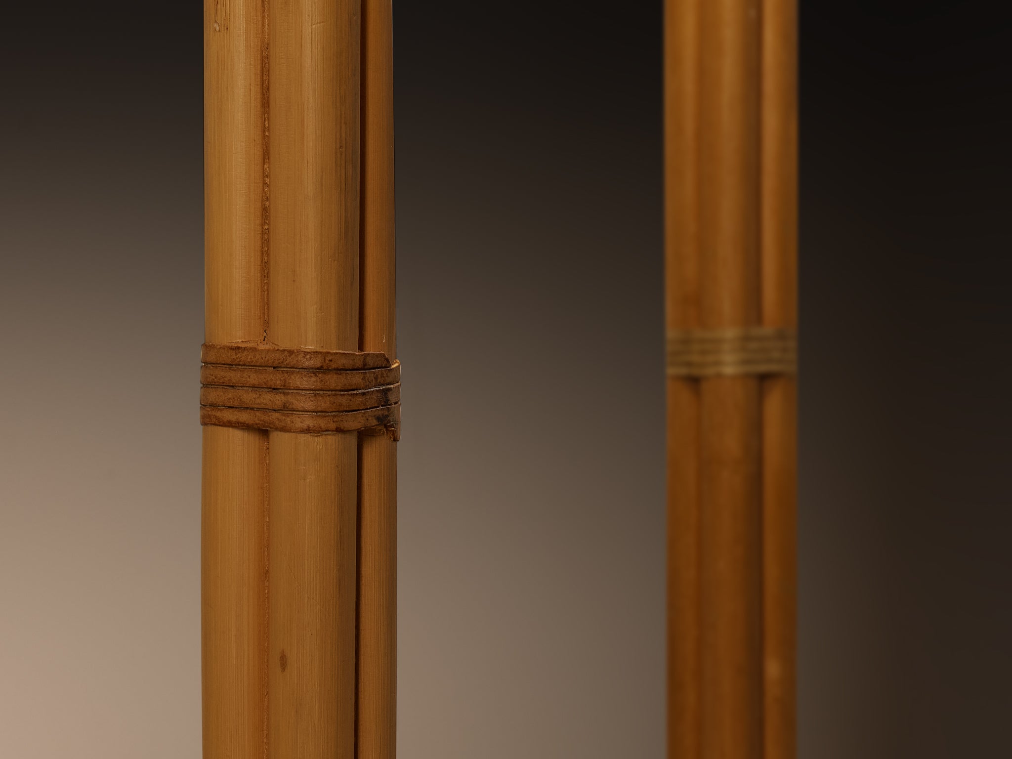 Pair of Bergboms 'G 105' Floor Lamps in Bamboo Cane and Brass Lighting Morentz