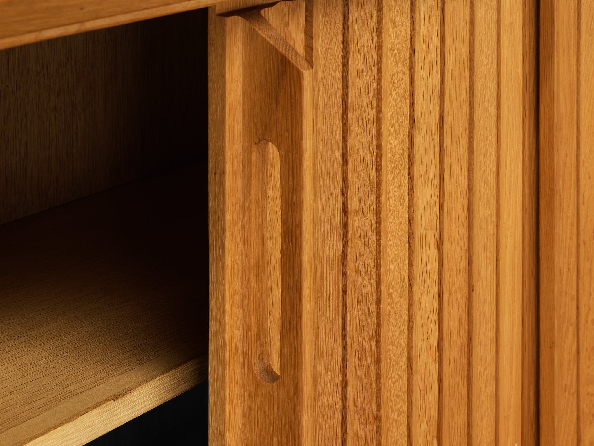 Guillerme & Chambron Carved Sideboard in Solid Oak and Ceramic Case pieces and storage cabinets Morentz