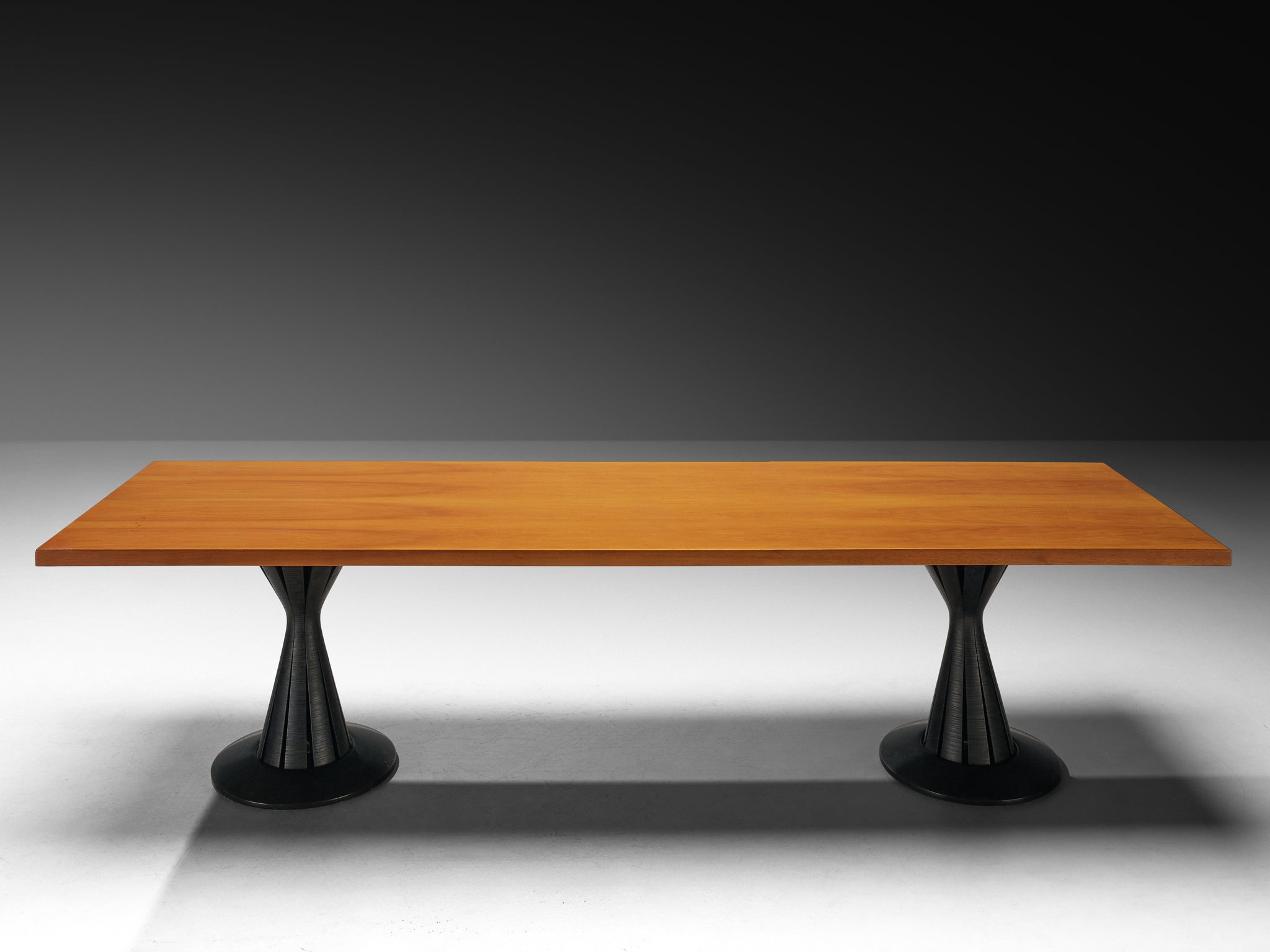 Postmodern Italian Dining Table in Cherry, Wood and Natural Stone Tables Morentz