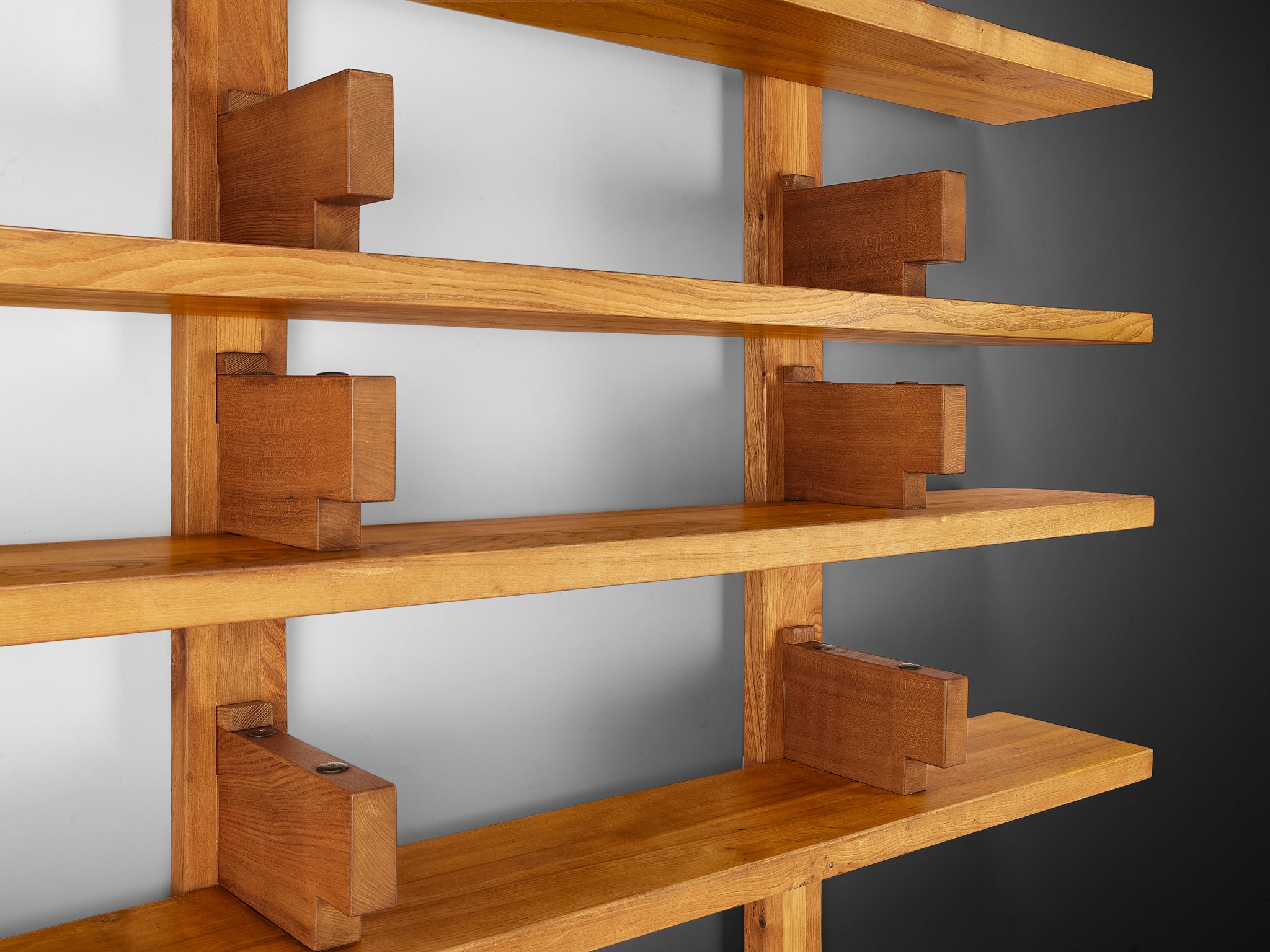 Pierre Chapo Wall Unit Model 'B17A' in Solid Elm