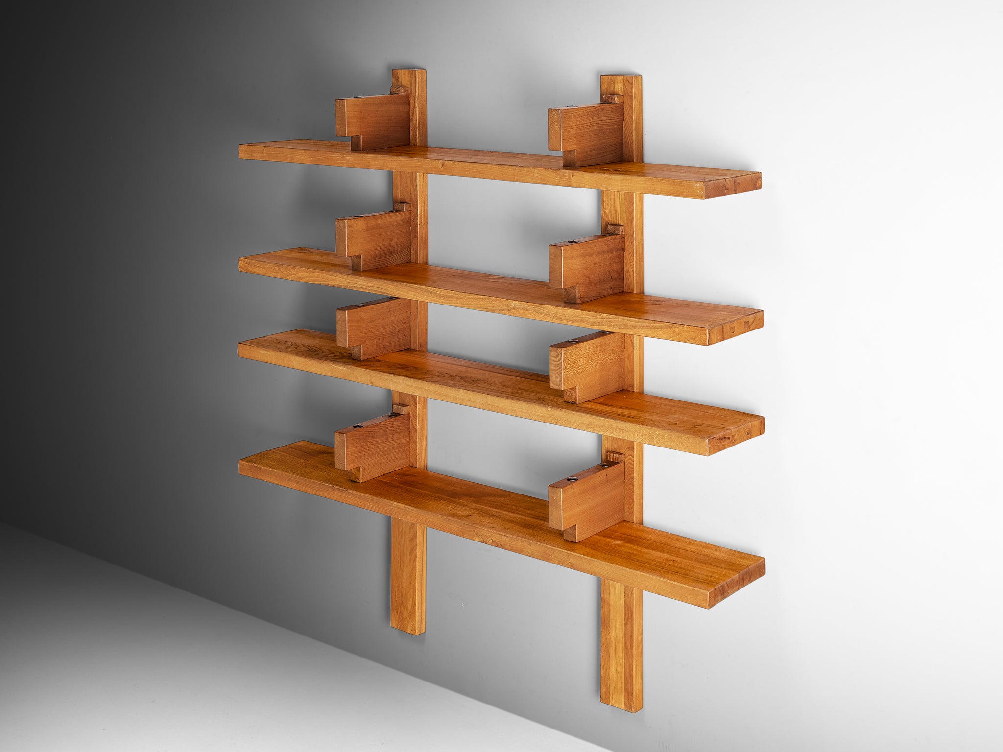 Pierre Chapo Wall Unit Model 'B17A' in Solid Elm