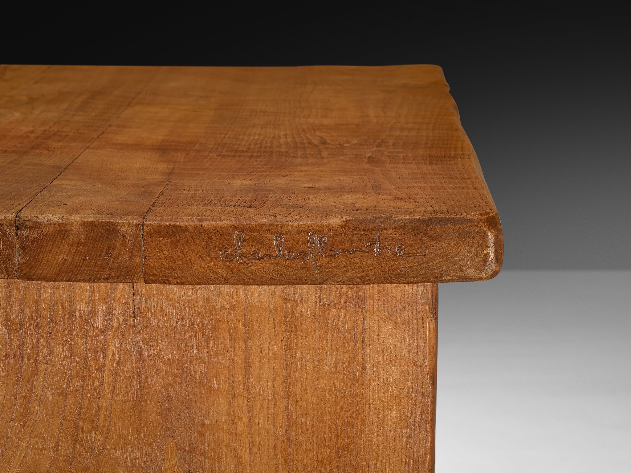 Charles Flandre Cabinet in Solid Elm and Wrought Iron Case pieces and storage cabinets Morentz