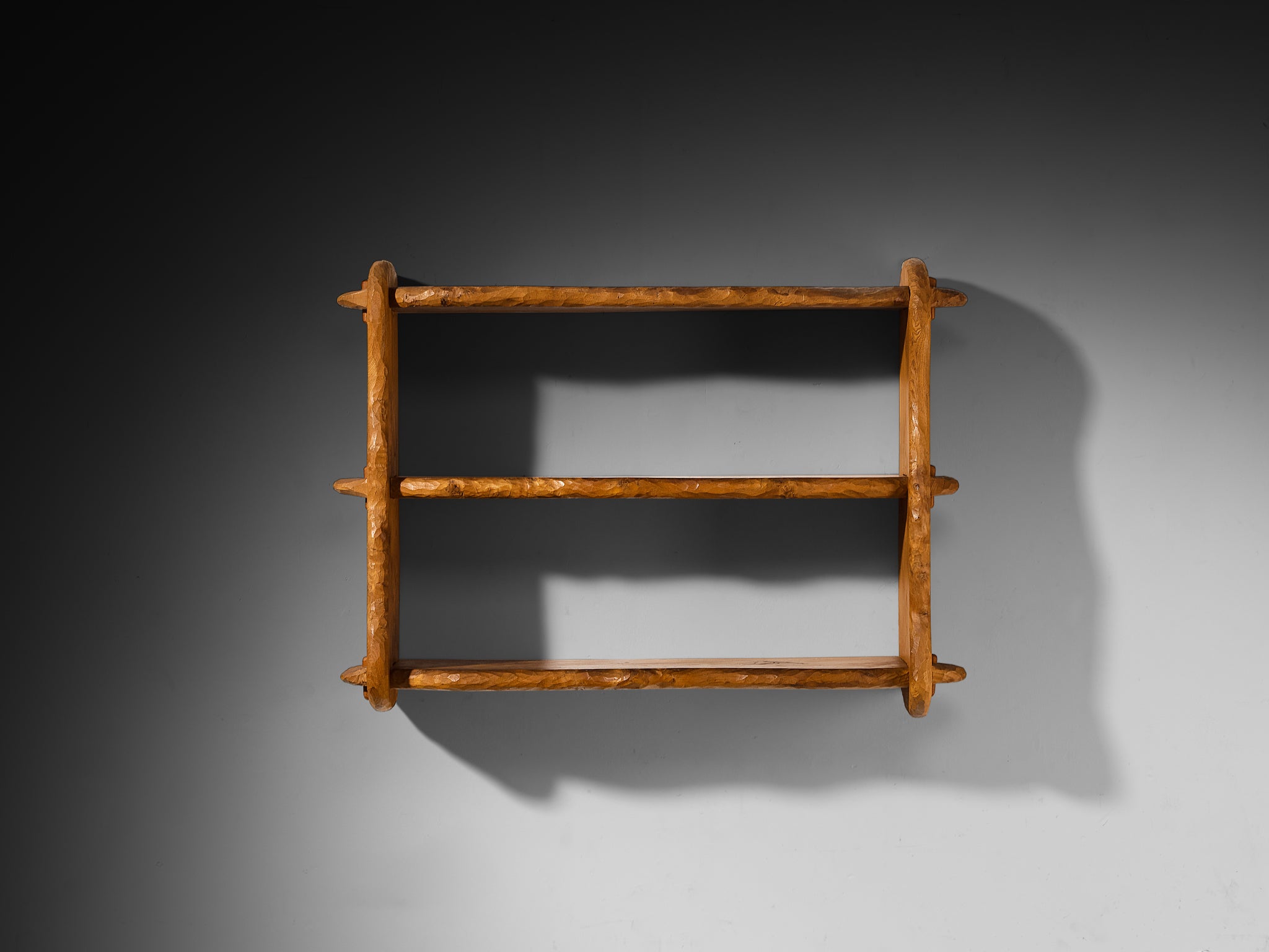 Charles Flandre Naturalistic Wall Mounted Shelf in Elm Case pieces and storage cabinets Morentz