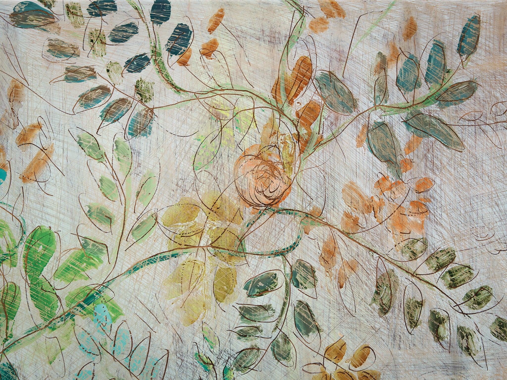 Unique Osvaldo Borsani Highboard in Cherry with Romantic Painted Panels Case pieces and storage cabinets Morentz