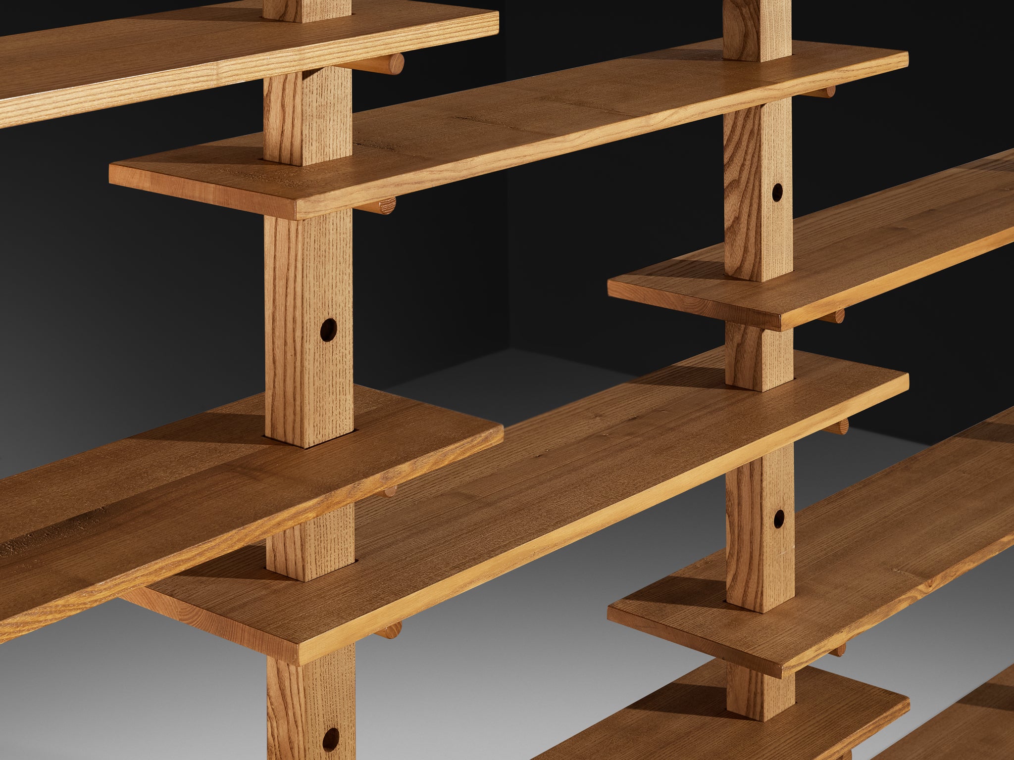 French Mid-Century Modern Bookcase or Shelf Unit in Solid Ash Case pieces and storage cabinets Morentz