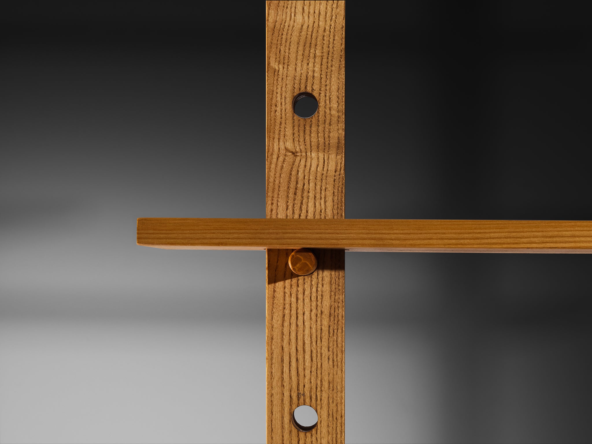 French Mid-Century Modern Bookcase or Shelf Unit in Solid Ash Case pieces and storage cabinets Morentz