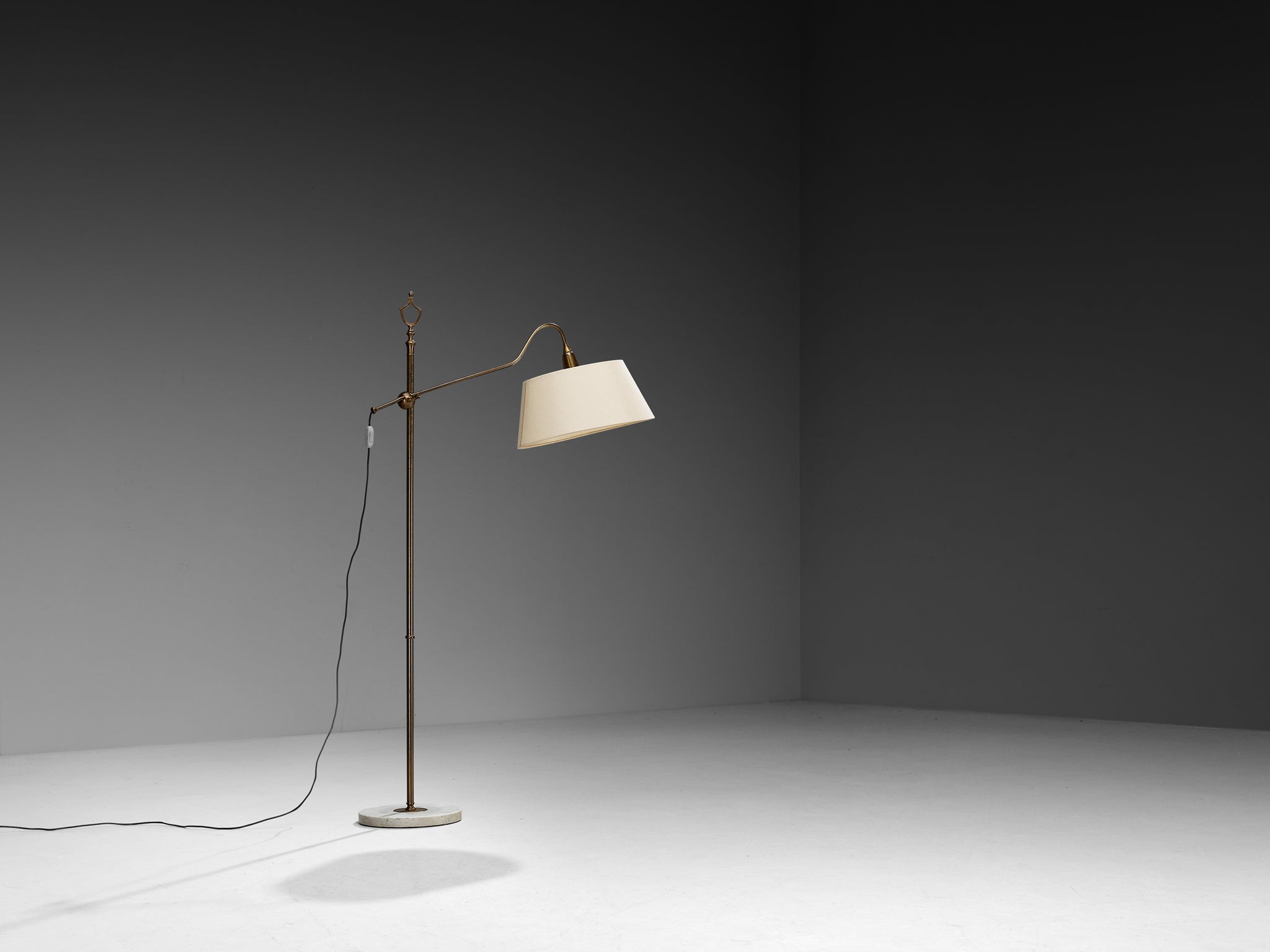Giuseppe Ostuni for O-Luce 'Meridiana' Floor Lamp in Brass and Marble Lighting Morentz