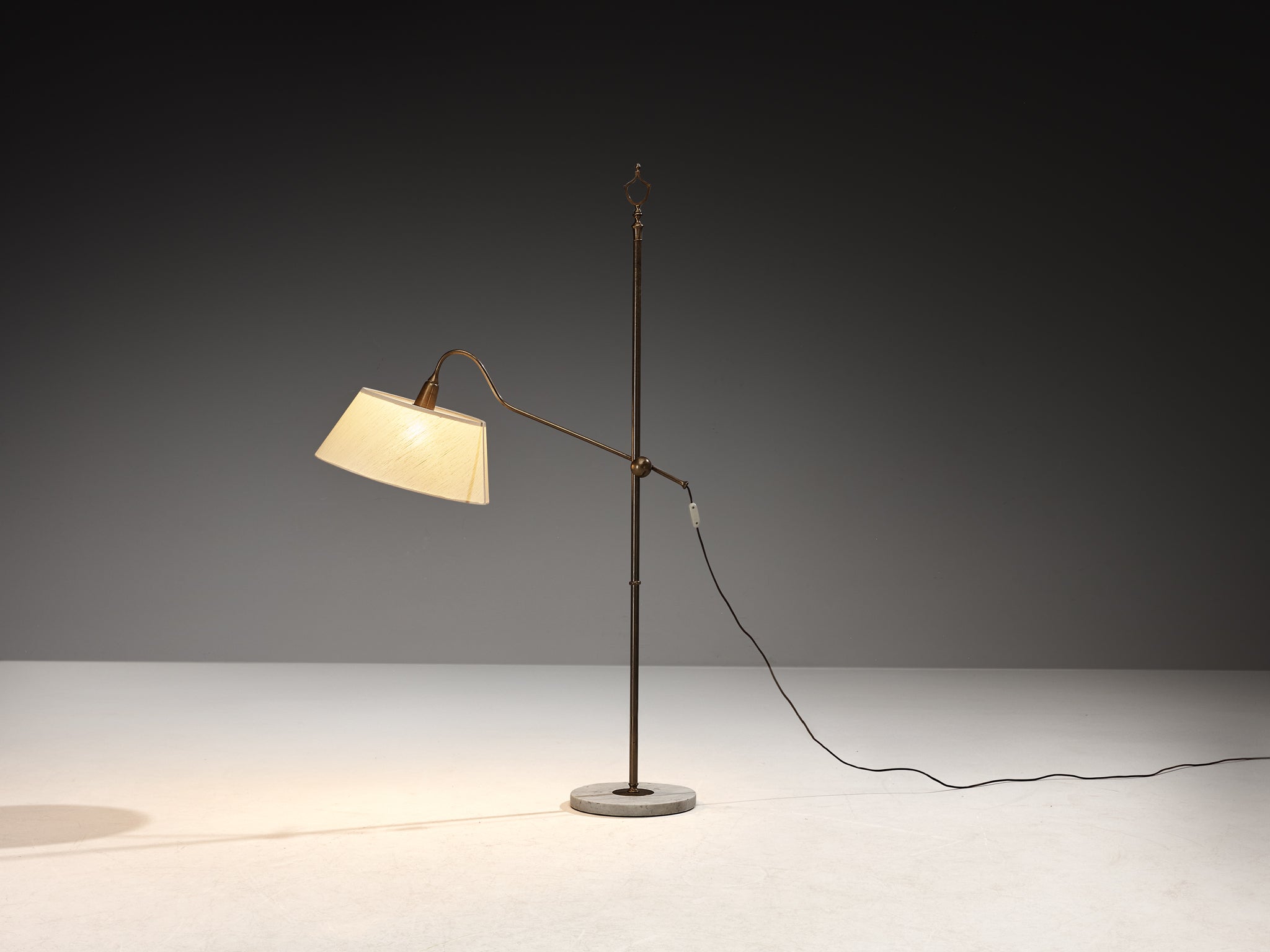 Giuseppe Ostuni for O-Luce 'Meridiana' Floor Lamp in Brass and Marble Lighting Morentz