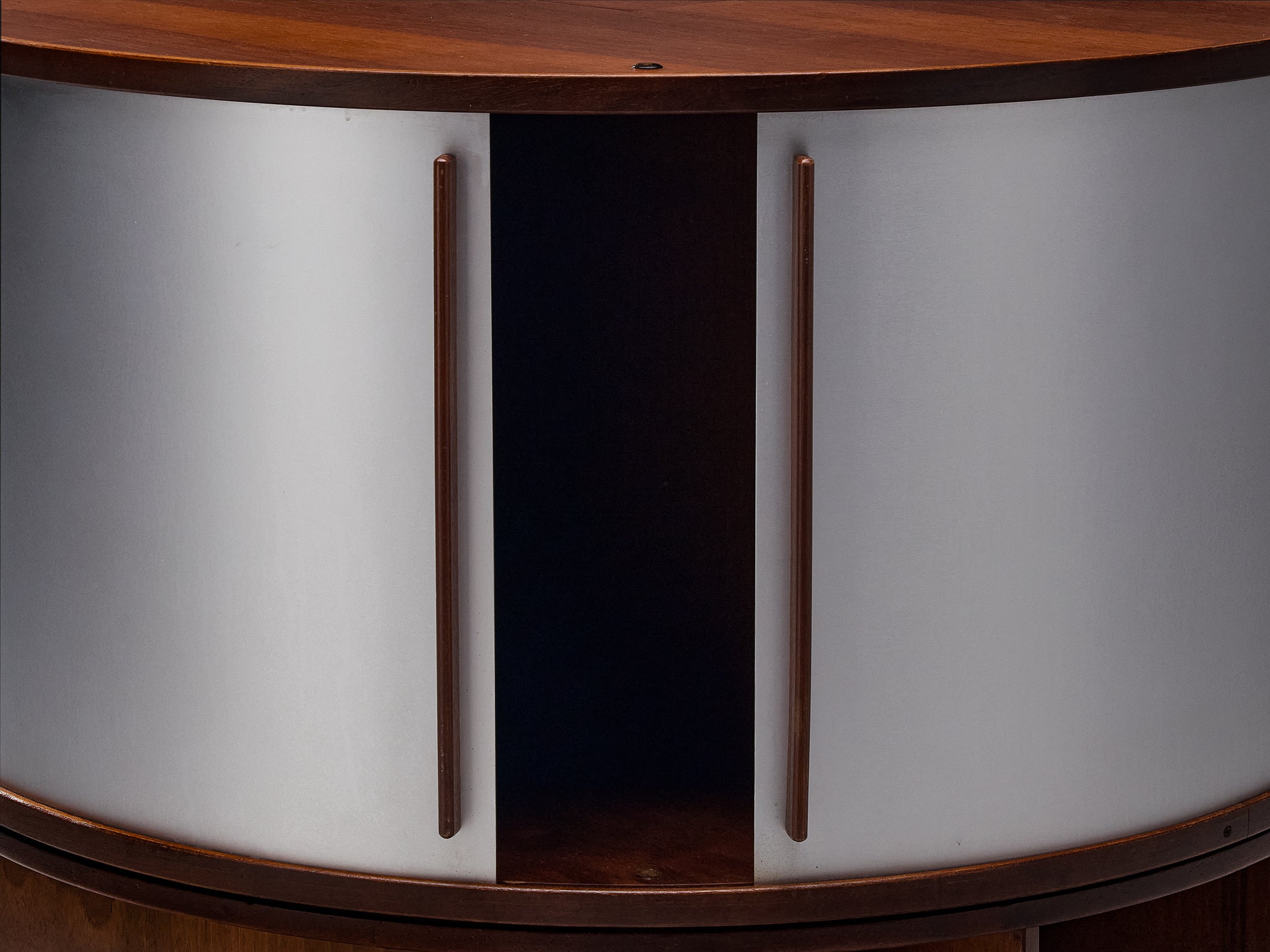 Joe Colombo for Bernini 'Combi Center' Mobile Storage Unit in Walnut and Aluminum