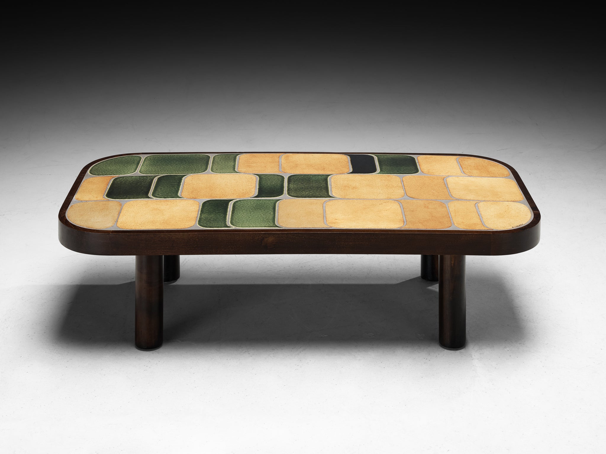 Roger Capron ‘Sou-Chong’ Coffee Table in Ceramic and Wood Tables Morentz