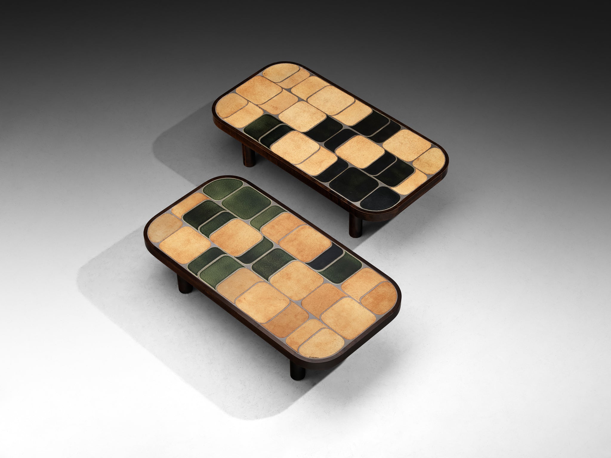 Roger Capron ‘Sou-Chong’ Coffee Tables in Ceramic and Wood Tables Morentz