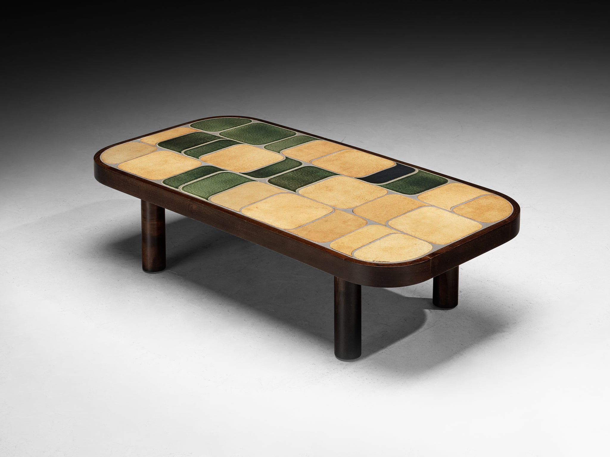 Roger Capron ‘Sou-Chong’ Coffee Table in Ceramic and Wood Tables Morentz