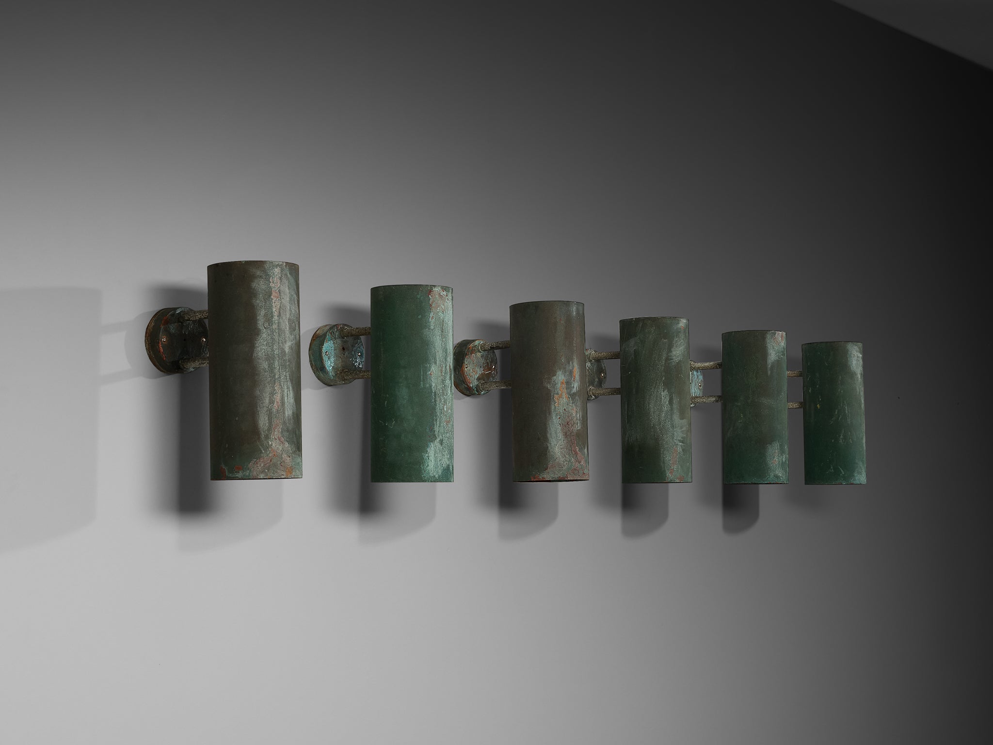 Hans-Agne Jakobsson ‘Rulle’ Wall Lights in Patinated Copper Lighting Morentz
