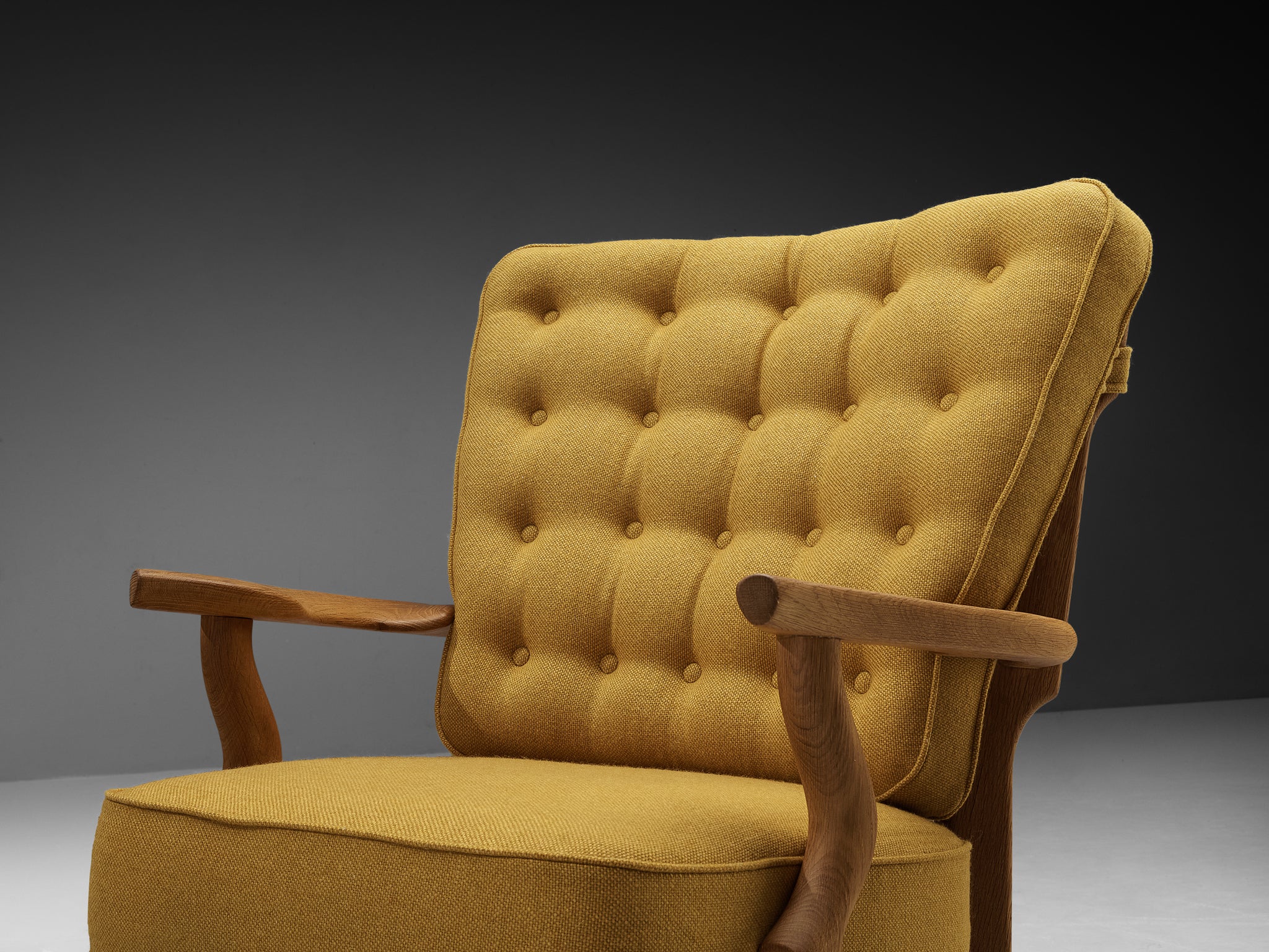 Guillerme & Chambron 'Petit Repos' Lounge Chair in Solid Oak Seating Morentz