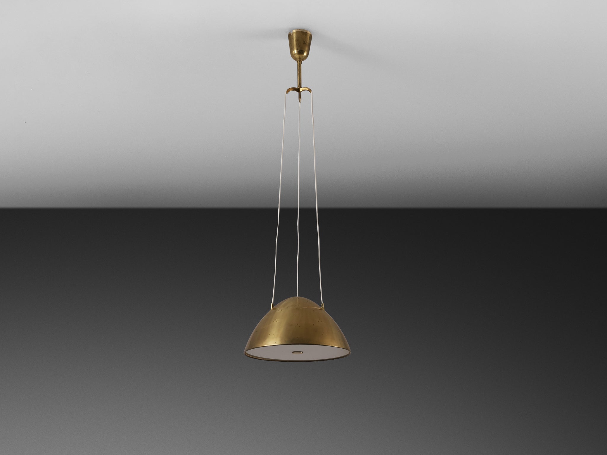 Paavo Tynell for Taito Pendant Lamp Model '1959' in Perforated Brass Lighting Morentz