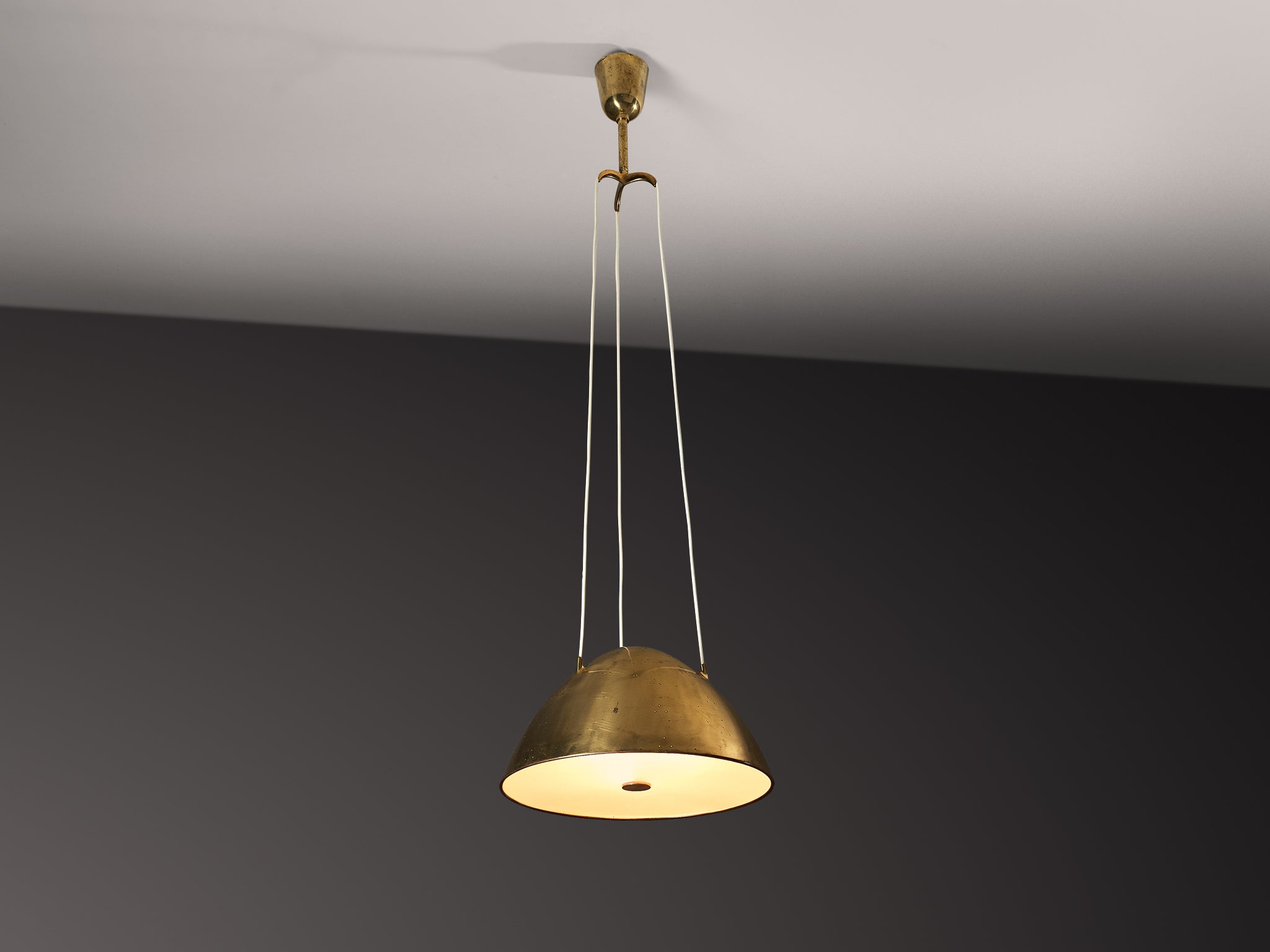 Paavo Tynell for Taito Pendant Lamp Model '1959' in Perforated Brass Lighting Morentz