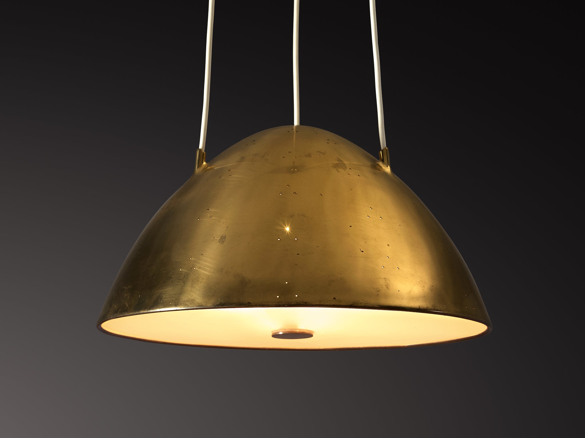 Paavo Tynell for Taito Pendant Lamp Model '1959' in Perforated Brass Lighting Morentz
