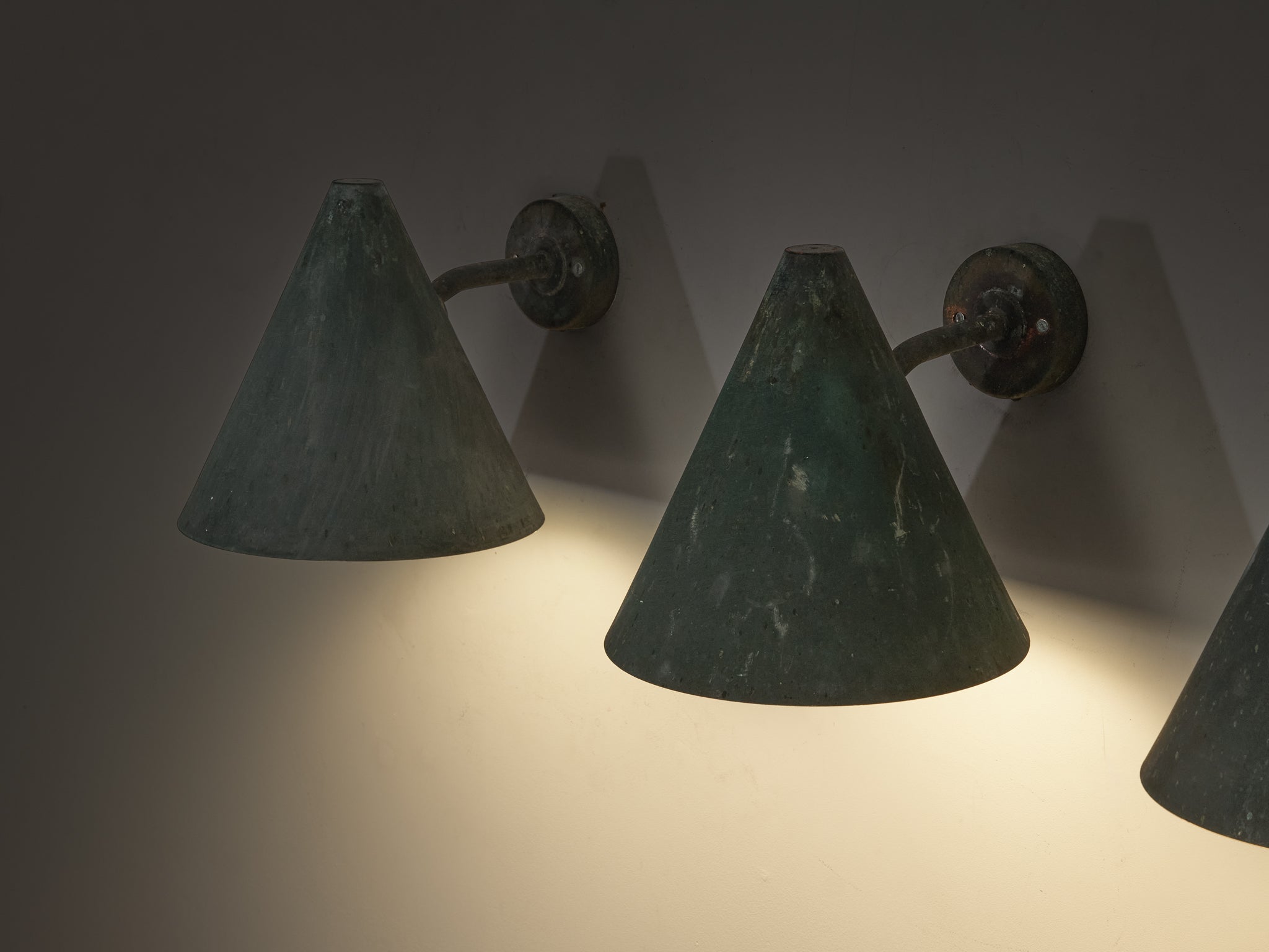 Hans-Agne Jakobsson 'Tratten' Wall Lights in Patinated Copper