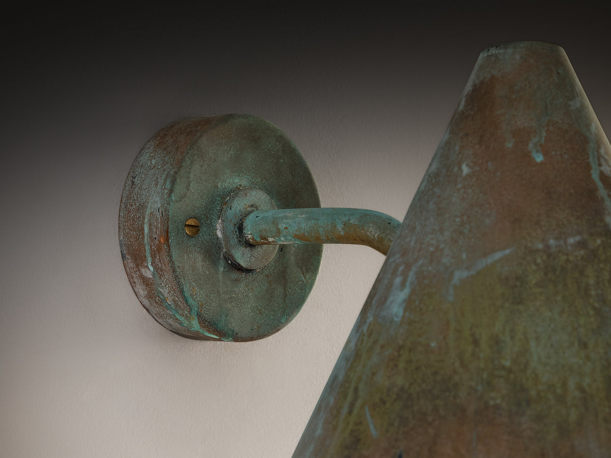 Hans-Agne Jakobsson 'Tratten' Wall Lights in Patinated Copper Lighting Morentz