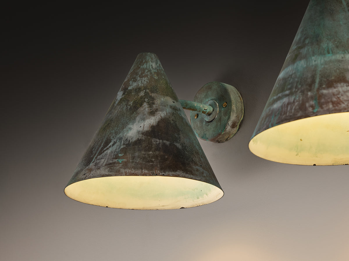 Hans-Agne Jakobsson 'Tratten' Wall Lights in Patinated Copper Lighting Morentz