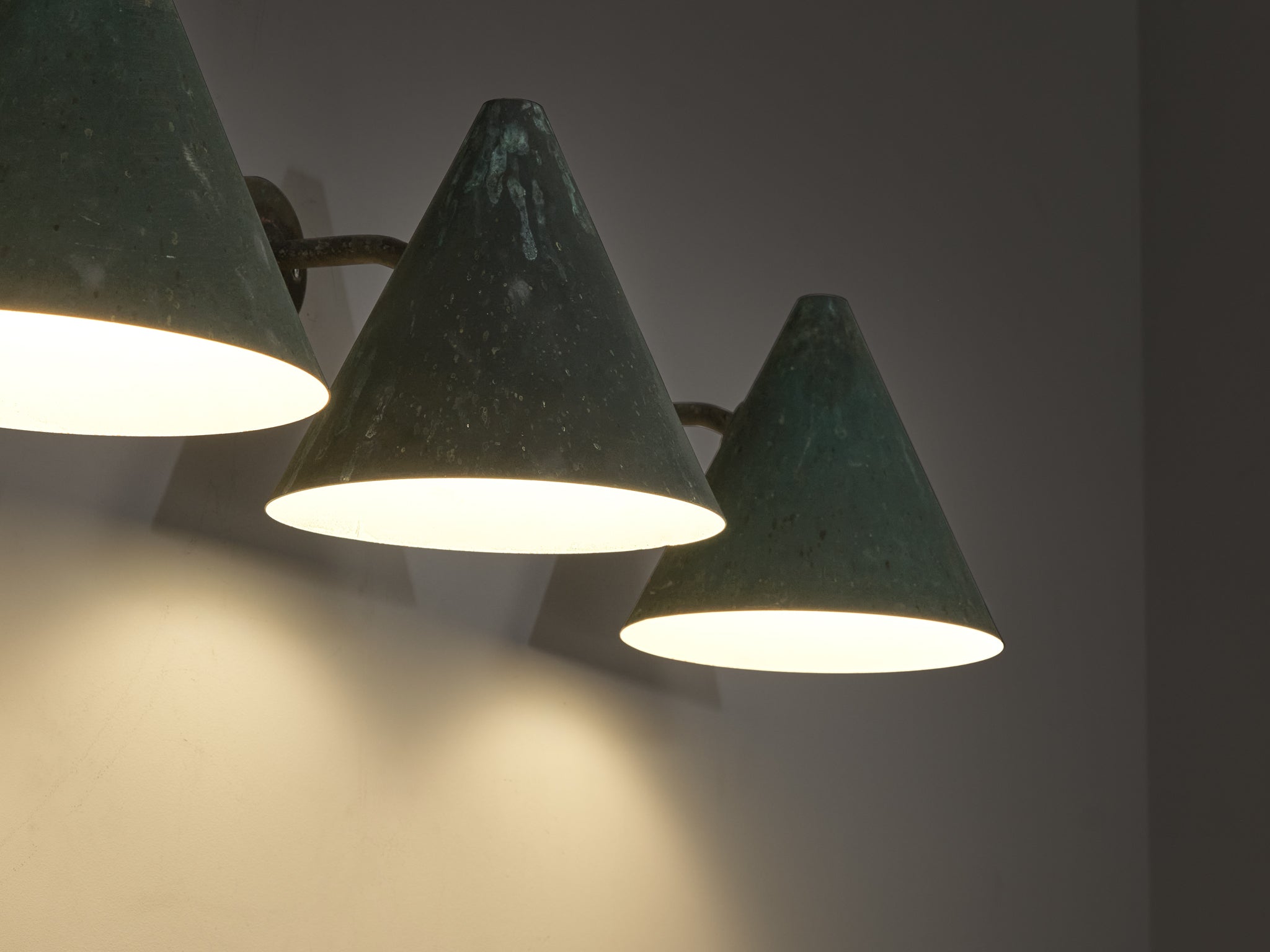 Hans-Agne Jakobsson 'Tratten' Wall Lights in Patinated Copper Lighting Morentz