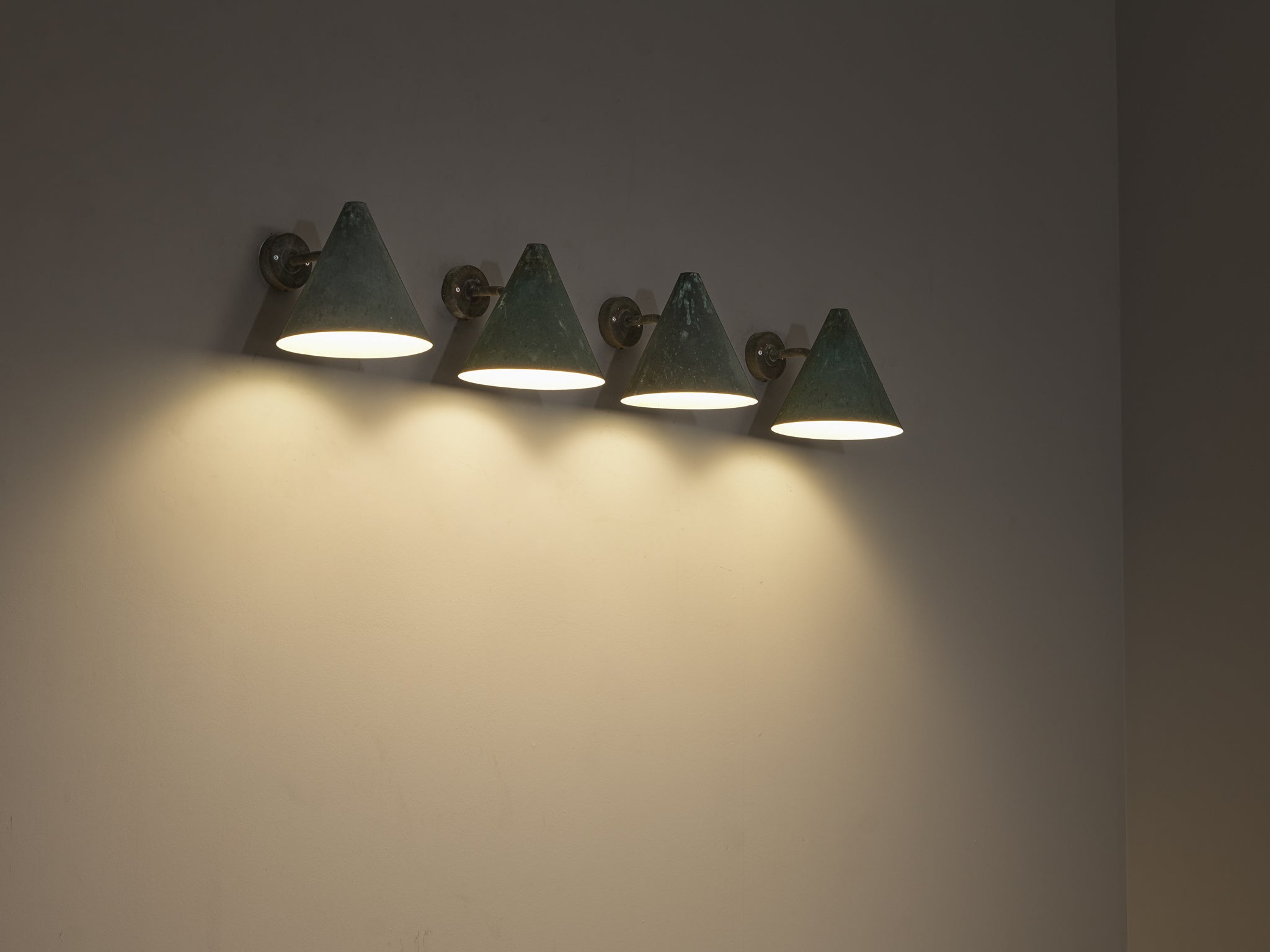 Hans-Agne Jakobsson 'Tratten' Wall Lights in Patinated Copper Lighting Morentz
