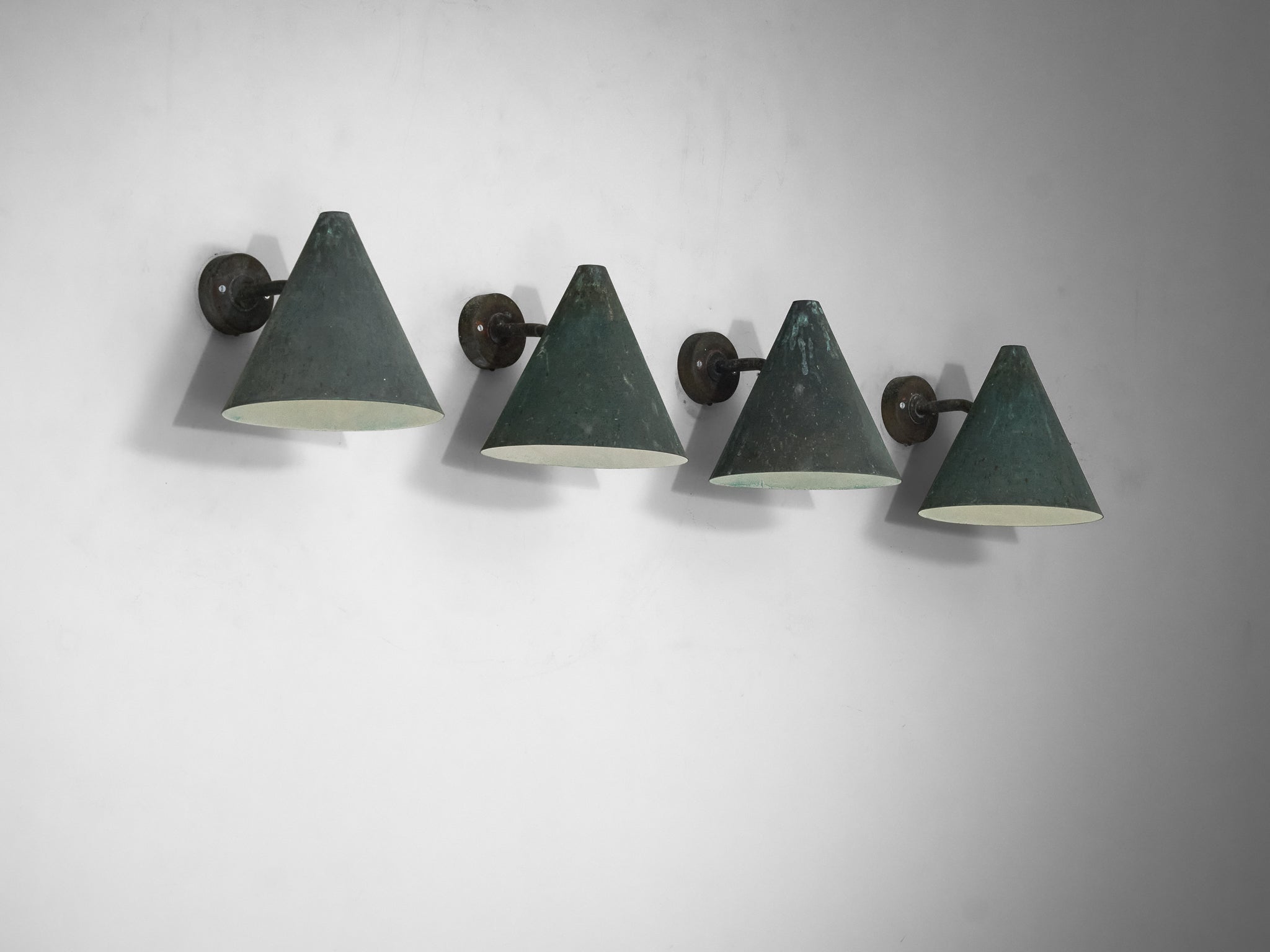 Hans-Agne Jakobsson 'Tratten' Wall Lights in Patinated Copper Lighting Morentz