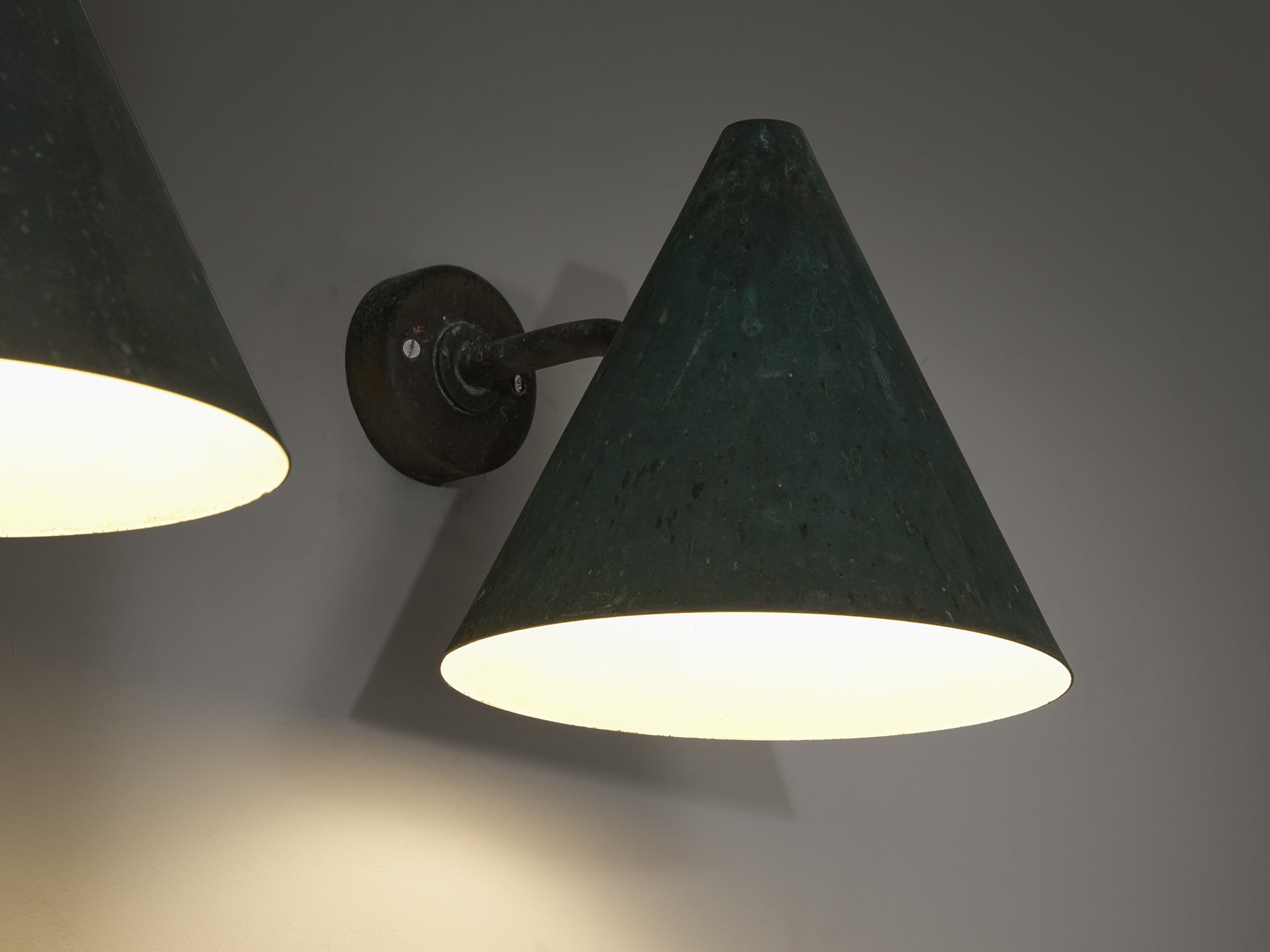 Hans-Agne Jakobsson 'Tratten' Wall Lights in Patinated Copper Lighting Morentz
