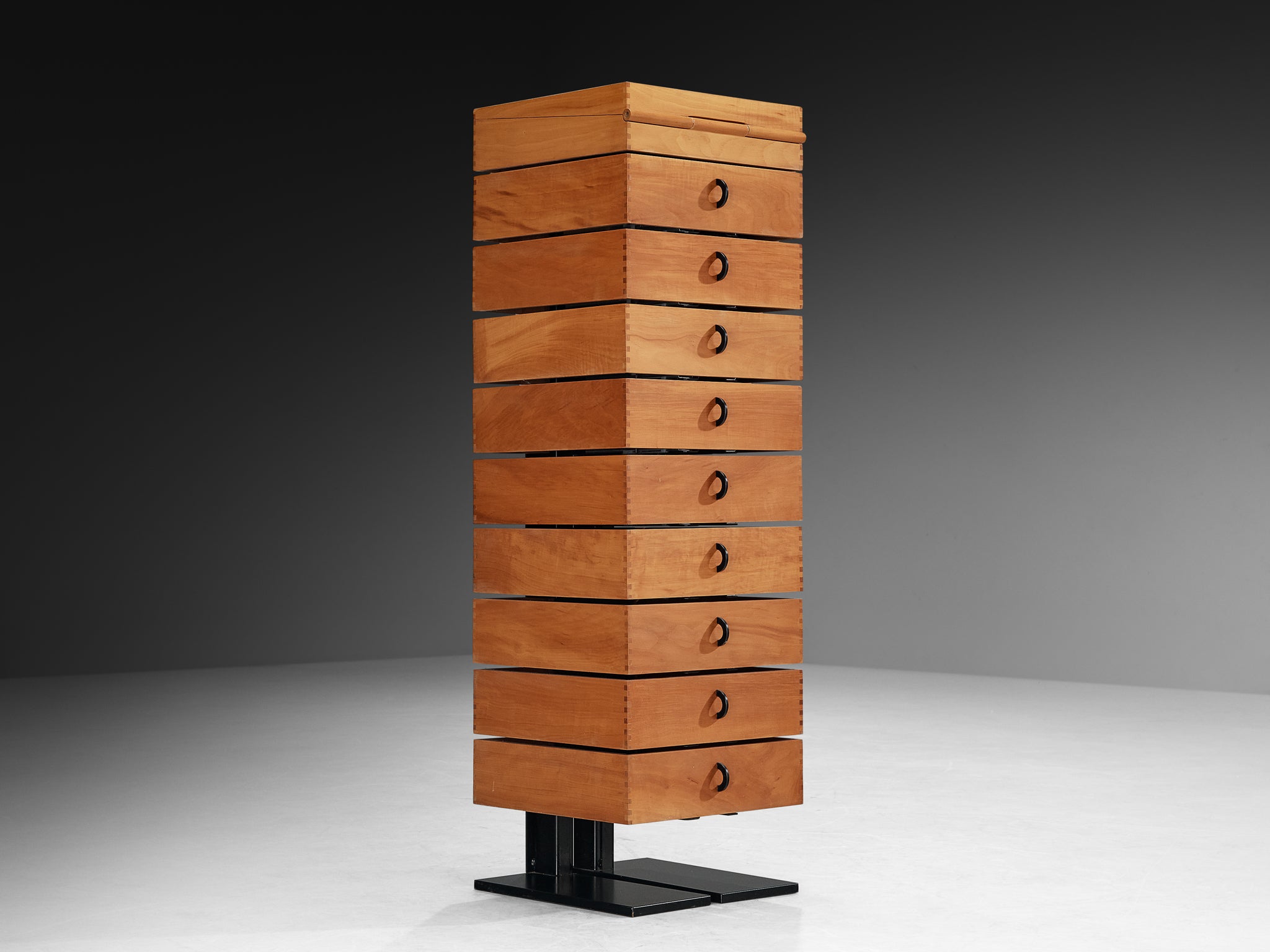 Mario Botta for Alias 'Robot' Tall Cabinet with Drawers in Pearwood and Steel Case pieces and storage cabinets Morentz