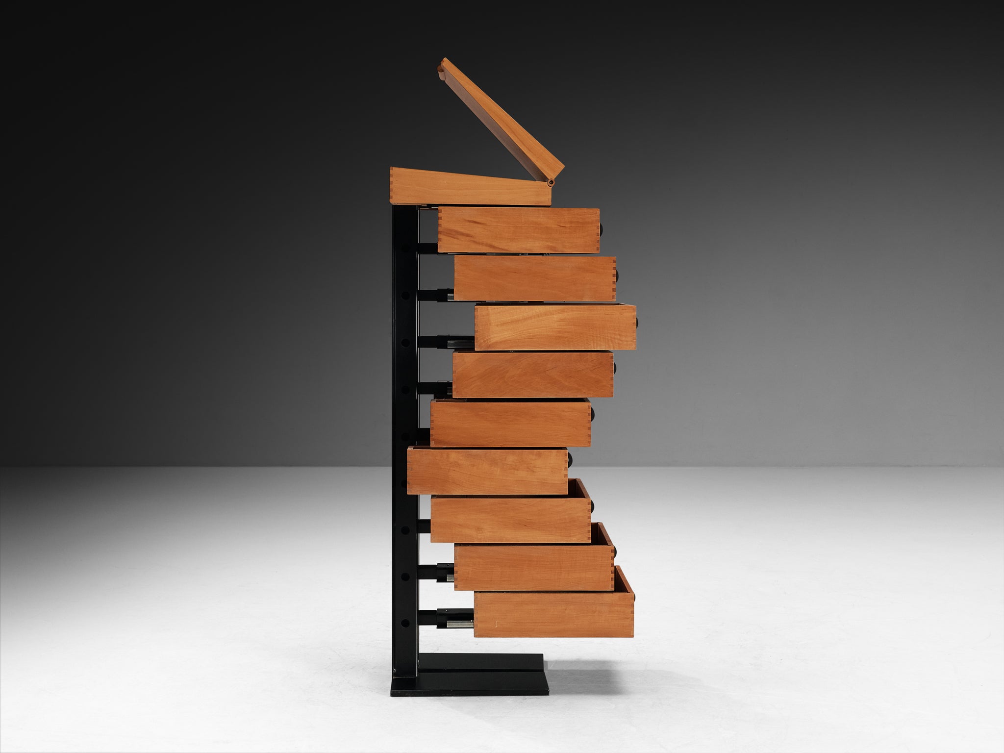 Mario Botta for Alias 'Robot' Tall Cabinet with Drawers in Pearwood and Steel Case pieces and storage cabinets Morentz