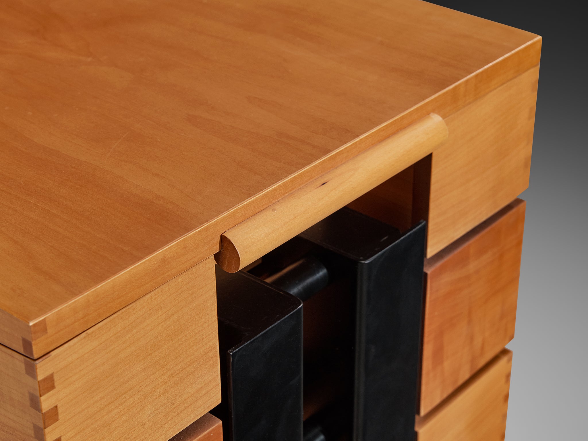 Mario Botta for Alias 'Robot' Tall Cabinet with Drawers in Pearwood and Steel Case pieces and storage cabinets Morentz