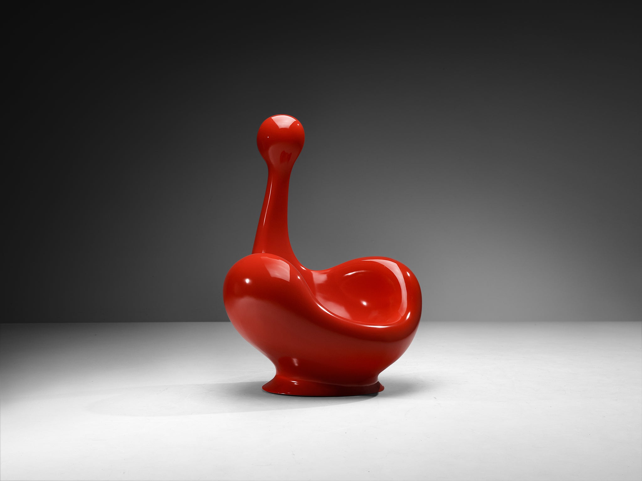 Huub & Adelheid Kortekaas 'Engelhart' Chair in Bright Red Cast Polyester Seating Morentz